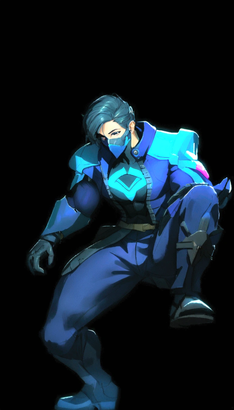 Batman in a blue suit with a bright blue mask, sigma de overwatch, avaliando character, cyberpunk hero, acionar estilo de arte de anime, hero 2d fanart artsation, cibernegro, como um personagem de overwatch, vestido com armadura furtiva, jett from avaliando, arte do personagem o contra, Ciborgue Azul, omen from avaliando, wise ( avaliando )