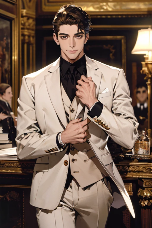 (high resolution:1.2),homem bonito em terno elegante,cara estiloso em traje profissional,confident man in formal office clothes,chic and sophisticated man in business suit,charming gentleman with impeccable style,modelo masculino elegante em terno sob medida,attractive male executive with an imposing presence,elegantly dressed man with irresistible charm,homem primorosamente vestido em um terno de grife,homem elegante e elegante em traje formal, sophisticated businessman exuding confidence,successful businessman in stylish office clothes,Well-groomed man radiating elegance and power,homem elegante com uma aura cativante de autoridade,modern gentleman attracting attention in a suit,homem profissional exalando carisma e charme,cara lindo em um terno sob medida,exuding confidence and style,homem confiante e polido em um conjunto formal,smooth, affable man with an air of sophistication,distinguished man showing impeccable taste and class,homem incrivelmente bonito com um sorriso matador,(retrato:1.2),(realista:1.37),(Bokeh,cores vivas,studio lighting),(sharp focus),(average:1.1)