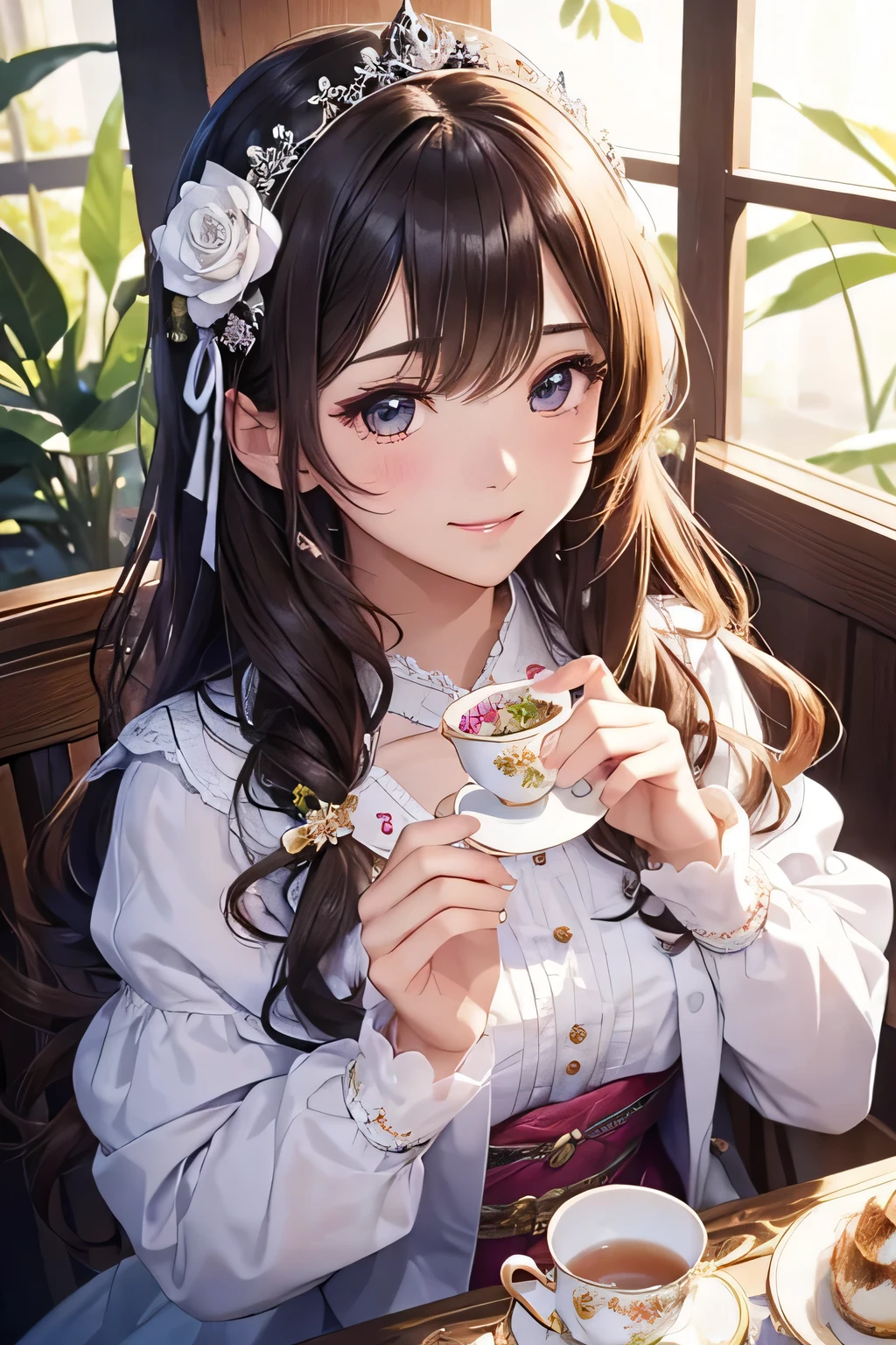 highest quality、High resolution、Detailed Background、(Detailed eyes:1.2)、 beauty、(Highly detailed face:1.4)、
As the petals flutter、Let your smile bloom、Enjoy a tea party like a princess、
An elegant dance with swaying ribbons、I'm captivated by her cute behavior、
Eating snacks while chatting、A heartwarming moment、Precious memories、
It's like a dream、Sparkling Eyes、Endless fun times、
Hair that clings to fluffy clothes、I'm fascinated by the adorable appearance、
Every single one of her movements is so cute、A feeling of longing wells up inside me、
I want to be surrounded by your gentle smile、Irreplaceable moments of happiness、
Her innocent expression is somehow angelic、I'm sure everyone will be enthralled by it.