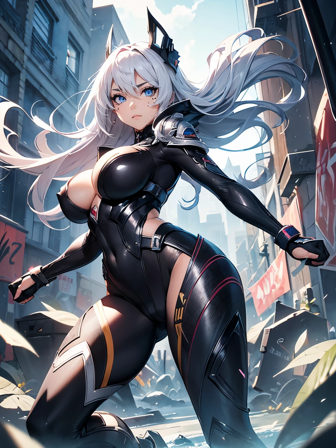 Comics style, Various full-body attack poses and immersive effects, Hover effect, Brightly colored graphite style background "HDR Ultra" detailed and with focus effect, (finely detailed beautiful eye: 1.2), Beautuful Women, (finely detailed eyes and detailed face:1.3), (beautiful and clear background:1.2), (extremely details CG, Best Shadow:1.1), Depth of field and blur, (White background:0.5), (Very thin and beautiful: 1.1), (perfect detail: 1.1) Doodle style background, digitial illustration, Center, Dynamic, Highly detailed, Watercolor painting, art stations, concept-art, Sharp Focus, Art by Kim Hyun-tae, Full body shot, character sheets, Lightning Wave, beautiful anime watercolors, graffiti paint, Fine detail, intricate detailes, Proportions illustration,rubbersuit, huge tit, Clench your fists, Nipple float, Inorganic background, 1womanl, Overexposed, Showing the side