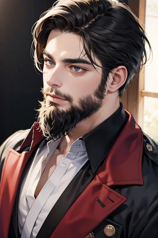 (best quality,4k,8k,highres,masterpiece:1.2),ultra-detailed,(realistic,photorealistic,photo-realistic:1.37),30 year old man,3 day beard,handsome anime,portraits,strong,masculine,dark hair,sharp jawline,mesmerizing eyes,perfectly styled hair,cool anime outfit,confident expression,vibrant colors,dynamic lighting