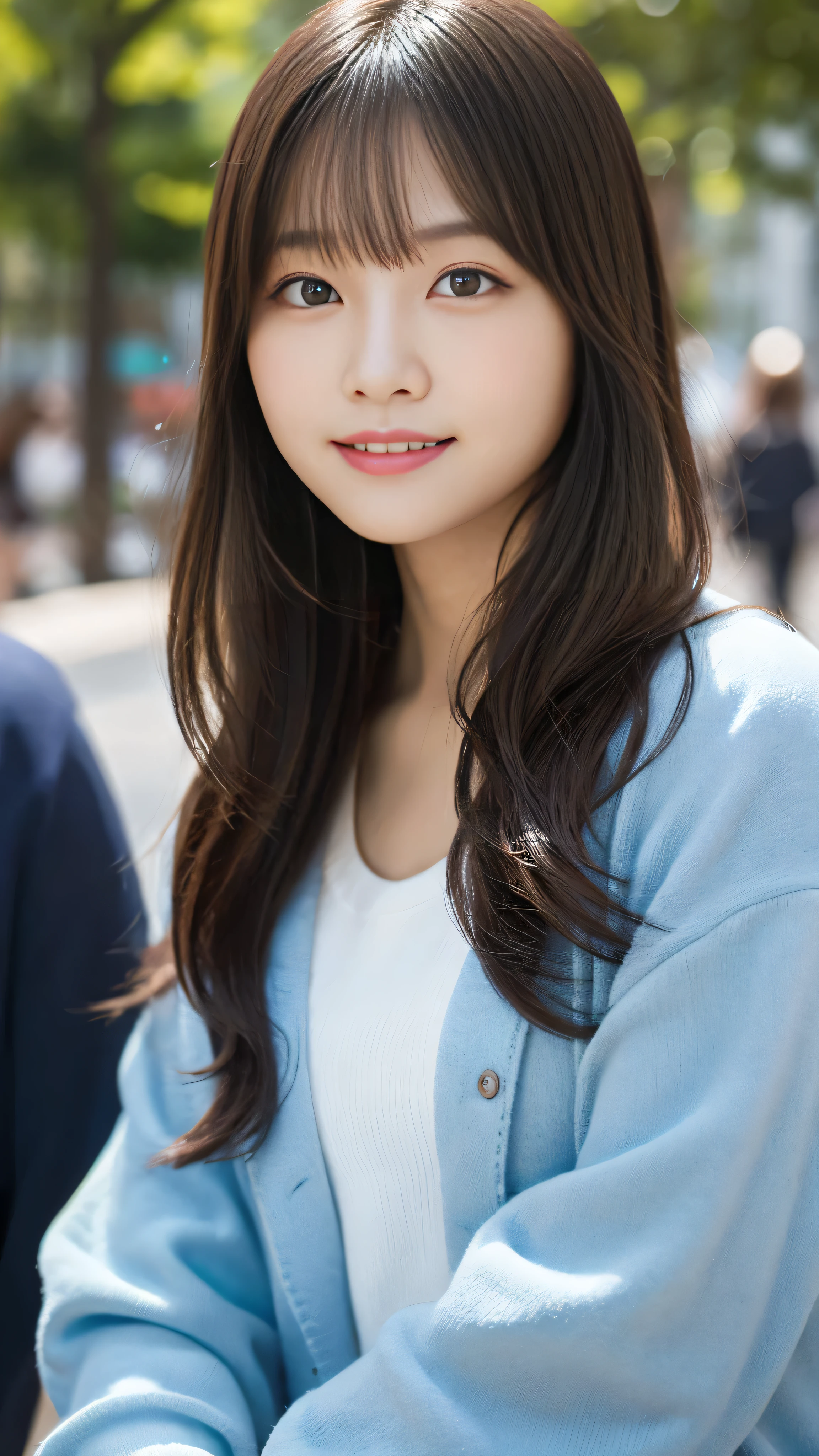 Mastepiece、Best Quality、Facing forward、Super detailed、High resolution、8K painting wallpaper、Perfect dynamic composition,、Beautiful detailed eyes、Natural color lip、A shy smile、Harajuku Style、20 year old girl、Cute、Looking at the camera、(highest quality: 1.3), (masterpiece: 1.3), (Super Detail: 1.3), (One Girl:1.1)、(Detailed super oily shiny skin:1.1)、short hair、Bouncing Hair、Beautiful older sister、