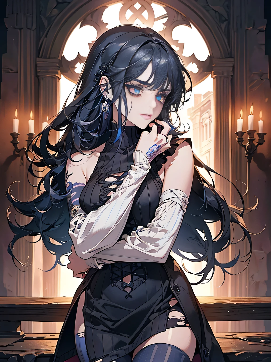 (((transparent coffin for corpse with closed lid))) , (long coffin), girl locked in the coffin, seabed in the background, ((crystal)), gold cross, golden details, roses inside the coffin, rose thorns, ocean in the background, moonlight, coffin submerged in the sea, closed coffin with glass walls, closed lid, (((sarcophagus))), 1girl, adult woman, black hair, long hair, blue eyes, black victorian dress, flowing elegant dress, inside a coffin made of glass, full body inside coffin, perfect detailed eyes, perfect detailed face, detailed eyes, perfect eyes, ((((masterpiece)))), (((glass lid)))