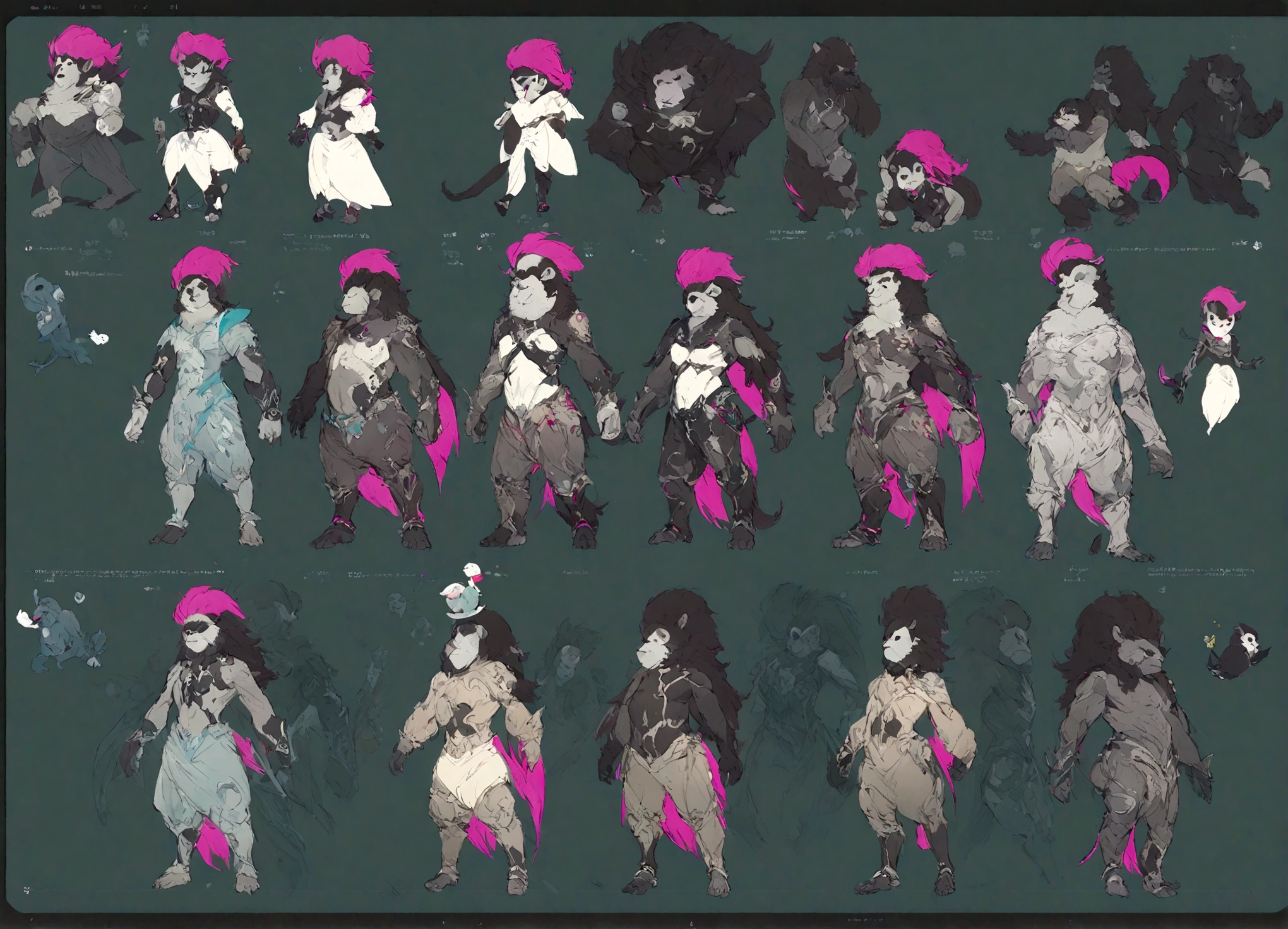 An Gorilla Mare An Peu Perdu. Add brightness ( ( concept character art ) ), Full body character drawing