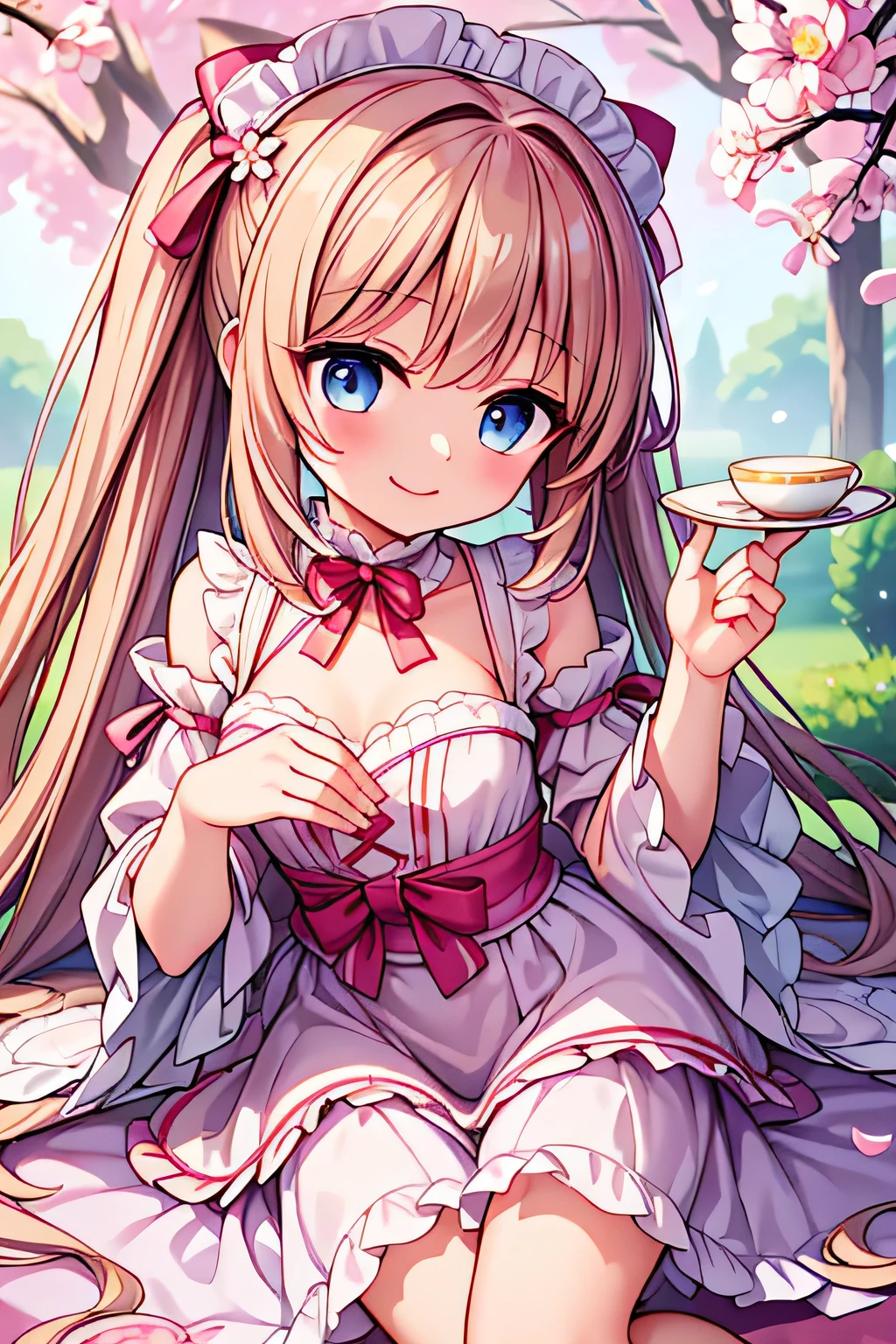 highest quality、High resolution、Detailed Background、(Detailed eyes:1.2)、age beauty、(Highly detailed face:1.4)、
As the petals flutter、Let your smile bloom、Enjoy a tea party like a princess、
An elegant dance with swaying ribbons、I'm captivated by her cute behavior、
Eating snacks while chatting、A heartwarming moment、Precious memories、
It's like a dream、Sparkling Eyes、Endless fun times、
Hair that clings to fluffy clothes、I'm fascinated by the adorable appearance、
Every single one of her movements is so cute、A feeling of longing wells up inside me、
I want to be surrounded by your gentle smile、Irreplaceable moments of happiness、
Her innocent expression is somehow angelic、I'm sure everyone will be enthralled by it.