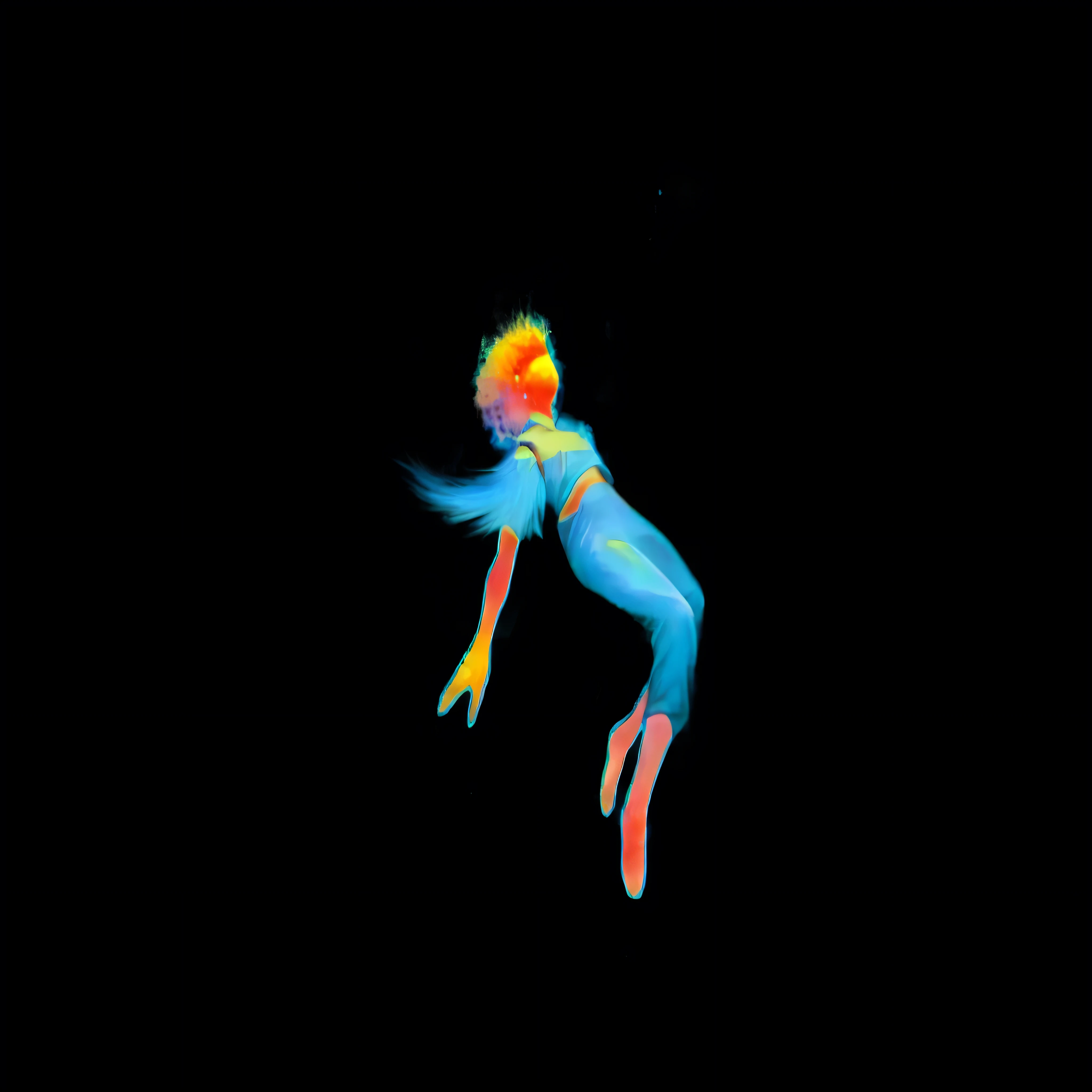 There was a man jumping in the air with a frisbee, She floats in the air, High quality astral projection rendering, A woman floating in mid-air, Floating in space, Floating in outer space, Space Travel, Floating in space, Floating in deep space, Floating in mid-air, a clown Floating in space, arca album cover