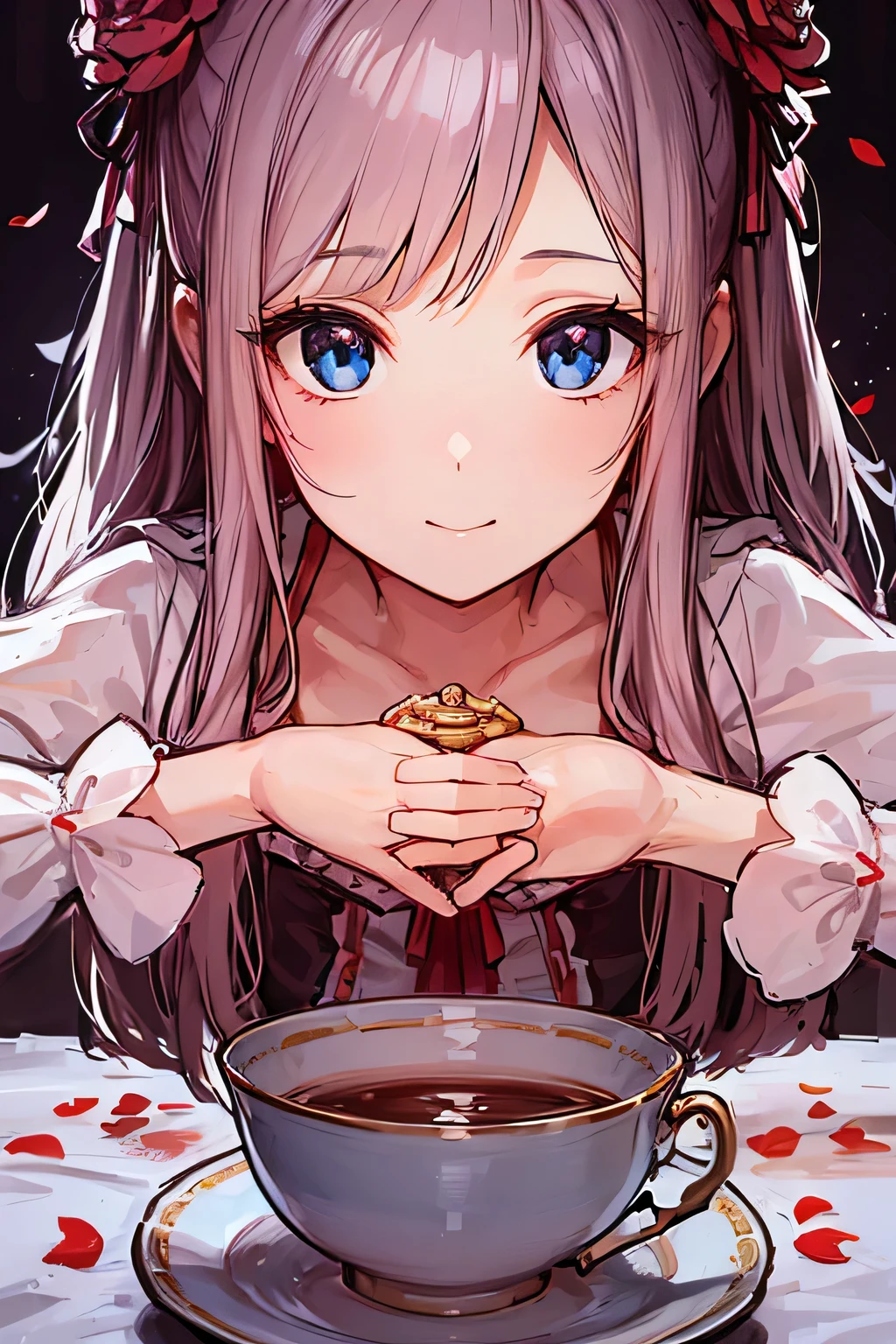 highest quality、High resolution、Detailed Background、(Detailed eyes:1.2)、Teenage beauty、(Highly detailed face:1.4)、
As the petals flutter、Let your smile bloom、Enjoy a tea party like a princess、
An elegant dance with swaying ribbons、I'm captivated by her cute behavior、
Eating snacks while chatting、A heartwarming moment、Precious memories、
It's like a dream、Sparkling Eyes、Endless fun times、
Hair that clings to fluffy clothes、I'm fascinated by the adorable appearance、
Every single one of her movements is so cute、A feeling of longing wells up inside me、
I want to be surrounded by your gentle smile、Irreplaceable moments of happiness、
Her innocent expression is somehow angelic、I'm sure everyone will be enthralled by it.