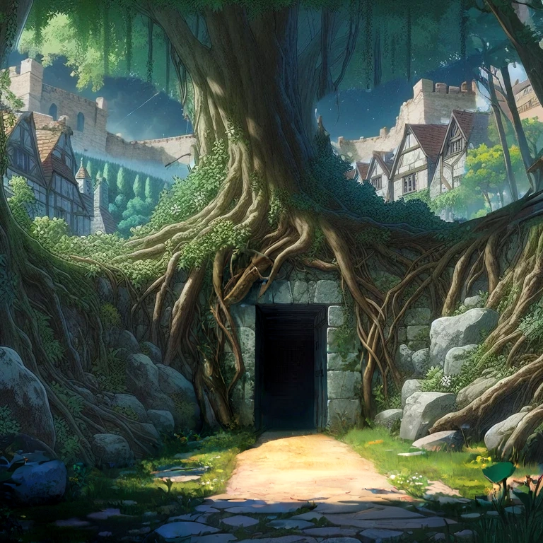 more tree roots and vegetation