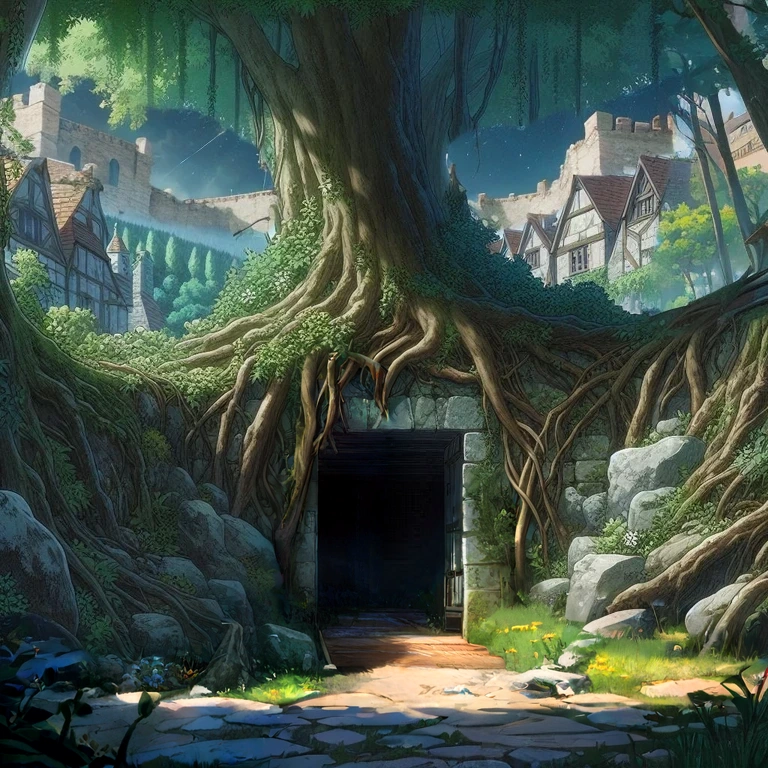 more tree roots and vegetation