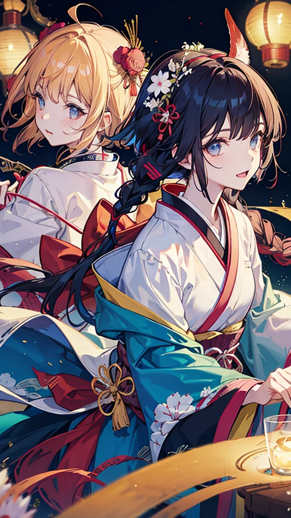 kimono,Lantern,Handsome,Summer festival,Boy having fun,Japan,Boy wearing yukata,Kemomimi