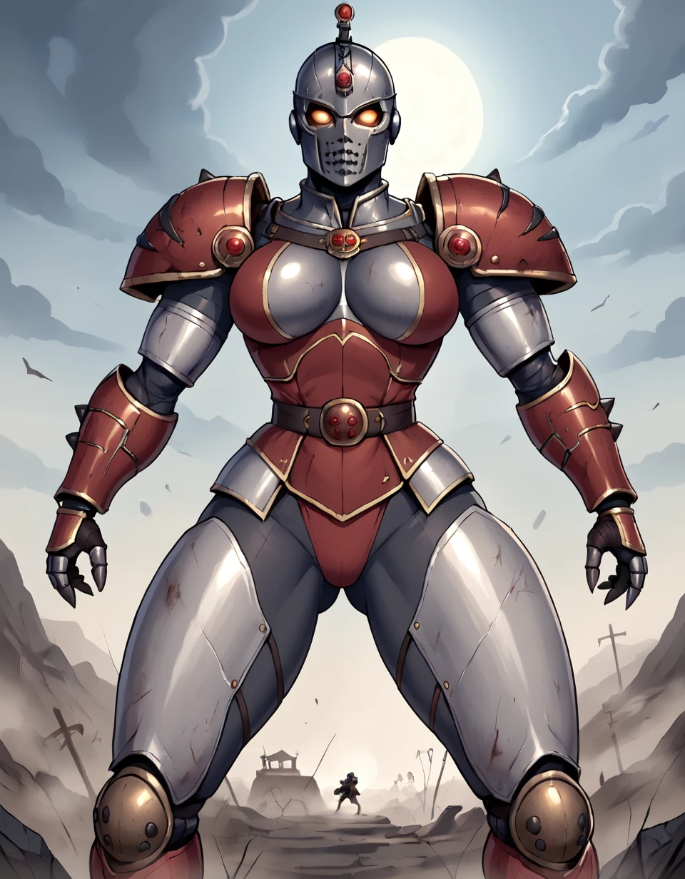 ((adepta sororitas)) in power-armor from the Dark-angels as Alice in wonderland, mature female, dynamic pose, in apocalyptic style