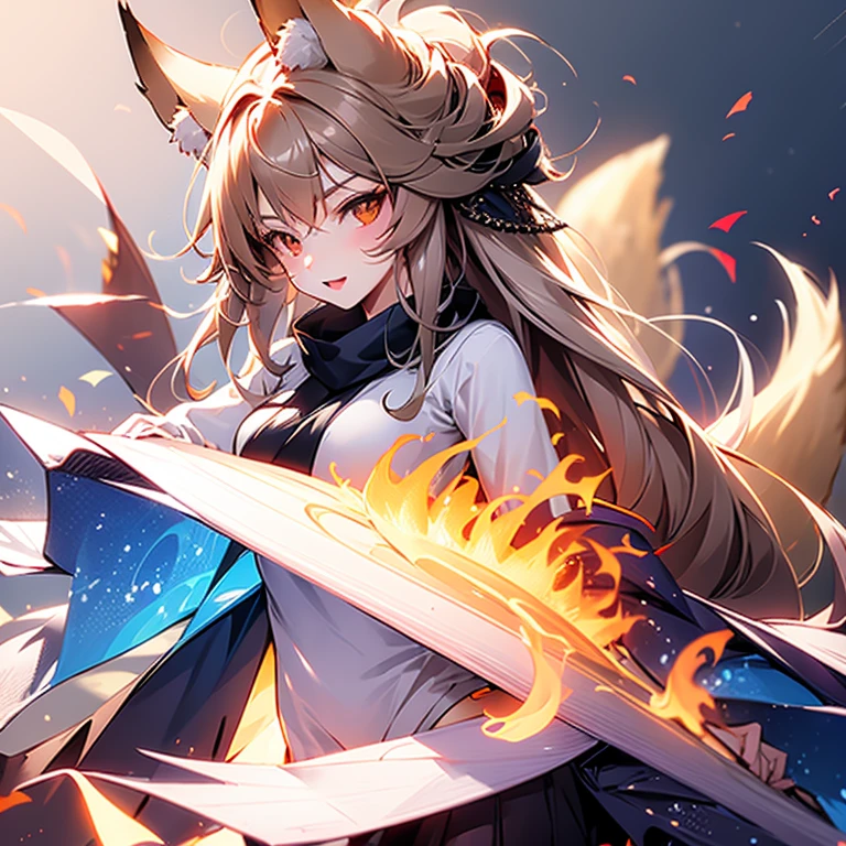 One Girl, Fox Girl, Fox's Tail, Nine-Tailed Fox,Fox Ears, Black colored hair, Fox Makeup,girl、 Kimono with open chest, Body size is 100-70-90!、Nice body, Avatar, face, Open chest, lewd face, Dominant representation, naughty face,Big Breasts,Emphasize cleavage,Show bare skin、Skin is visible、With legs apart、Show off your thighs、With legs apart、A beautifully patterned kimono、I can see her cleavage、Muscular、Uplifting、Abdominal muscles、Exposed skin、Long Hair、Skin Texture、Soft breasts 、outside、Grassy field