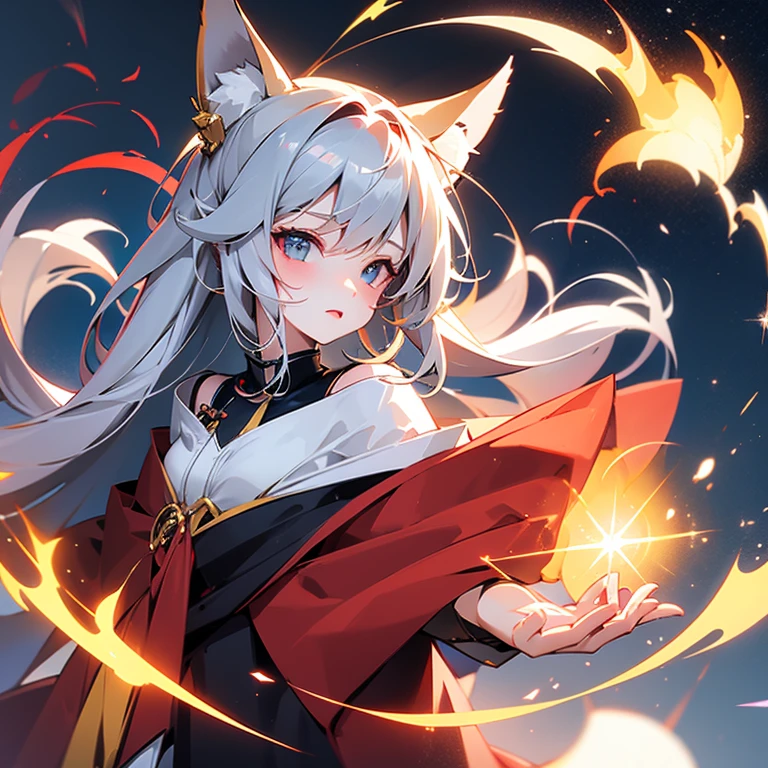 One Girl, Fox Girl, Fox&#39;s Tail, Nine-Tailed Fox,Fox Ears, Black colored hair, Fox Makeup,girl、 Kimono with open chest, Body size is 100-70-90!、Nice body, Avatar, face, Open chest, lewd face, Dominant representation, naughty face,Big Breasts,Emphasize cleavage,Show bare skin、Skin is visible、With legs apart、Show off your thighs、With legs apart、A beautifully patterned kimono、I can see her cleavage、Muscular、Uplifting、Abdominal muscles、Exposed skin、Long Hair、Skin Texture、Soft breasts 、outside、Grassy field