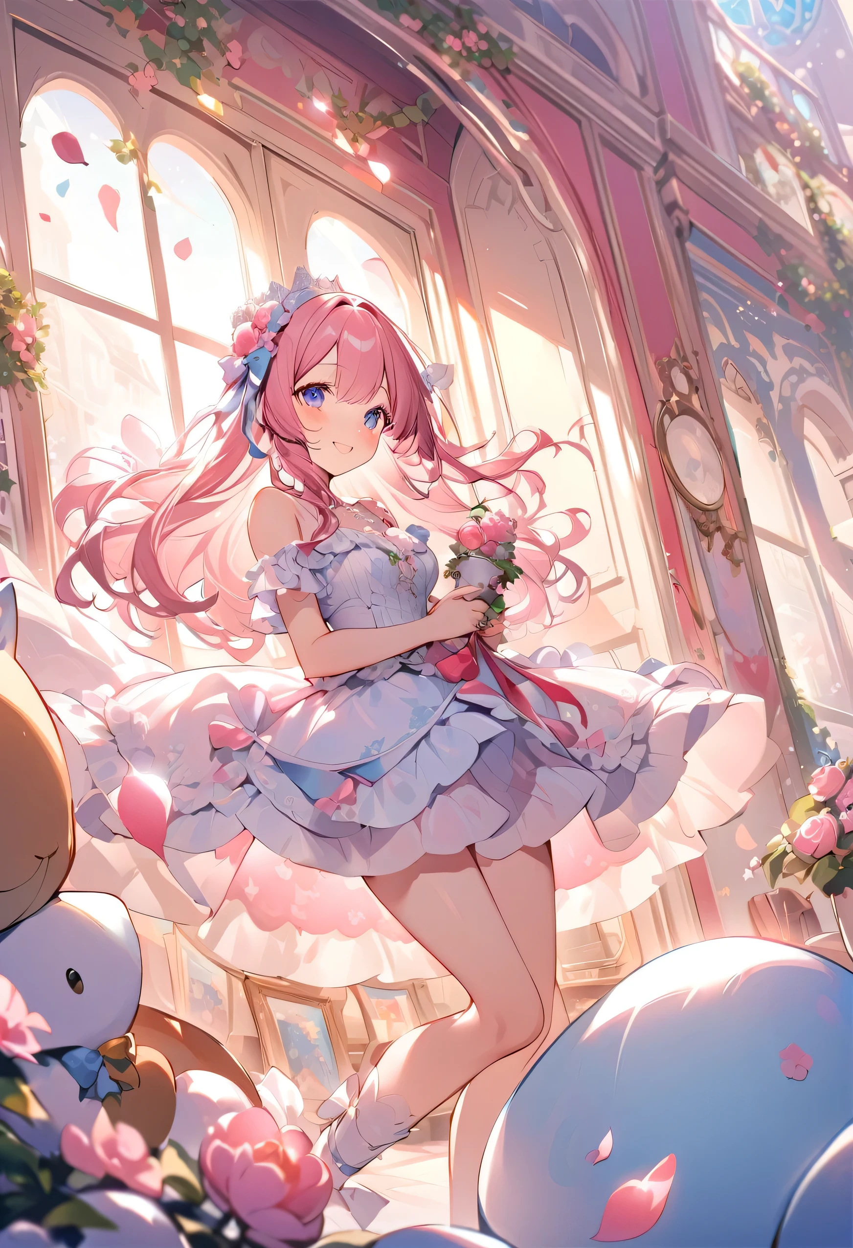 highest quality、High resolution、Detailed Background、Detailed eyes、Teenage beauty、Highly detailed face、
As the petals flutter、Let your smile bloom、Enjoy a tea party like a princess、
An elegant dance with swaying ribbons、I'm captivated by her cute behavior、
Eating snacks while chatting、A heartwarming moment、Precious memories、
It's like a dream、Sparkling Eyes、Endless fun times、
Hair that clings to fluffy clothes、I'm fascinated by the adorable appearance、
Every single one of her movements is so cute、A feeling of longing wells up inside me、
I want to be surrounded by your gentle smile、Irreplaceable moments of happiness、
Her innocent expression is somehow angelic、I'm sure everyone will be enthralled by it.