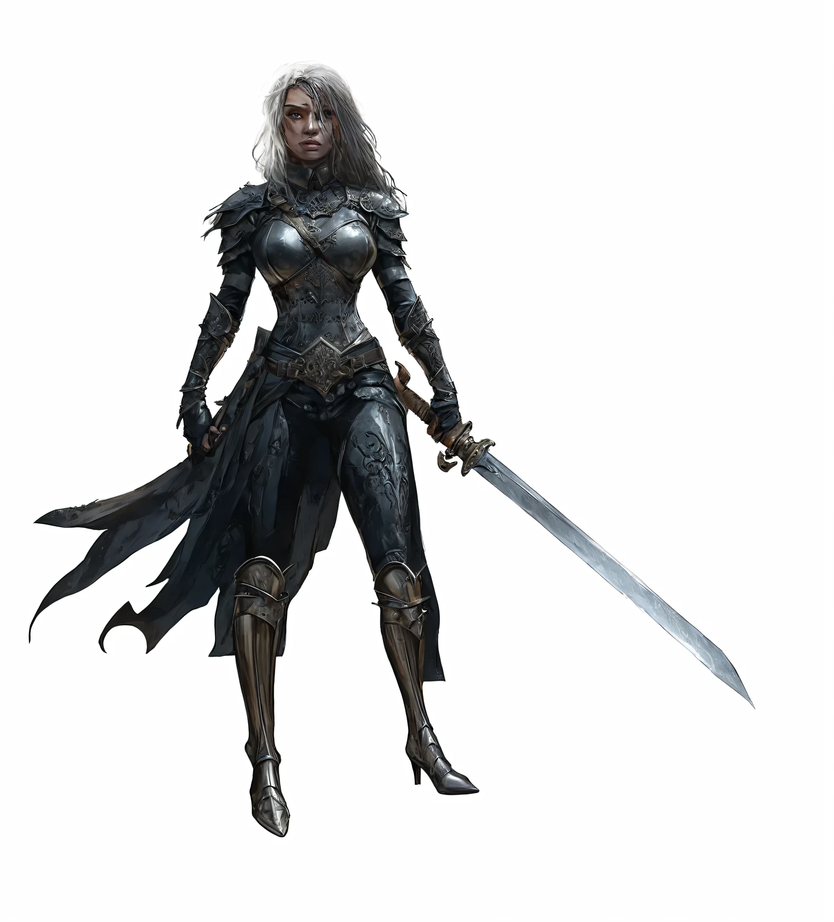 arafed guerreira with a sword and armor on a white background, design de personagens de fantasia sombria, north adult guerreira, mulher paladina de fantasia, Cavaleiro feminino, personagem de fantasia complexo, mulher vampira guerreira, beautiful Cavaleiro feminino, elfo negro maiden, of a beautiful Cavaleiro feminino, guerreira, elfa drow feminina, she is holding a sword, elfo negro, elfo negro princess,(Obra de arte:1.2), melhor qualidade, high resolution, papel de parede da unidade 8k, (illustration:1.0), lindo detalhado, extremamente detalhado, perfect lighting, extremamente detalhado CG,mascarar,amostra_Fundo,arma, monstro, azul_armaduras,, Olhando para o espectador,Sozinho,perspectiva,