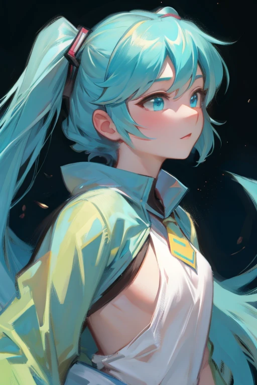 masterpiece, high resolution, perfect, beautiful, hatsune miku, cute pose, close up, halfbody