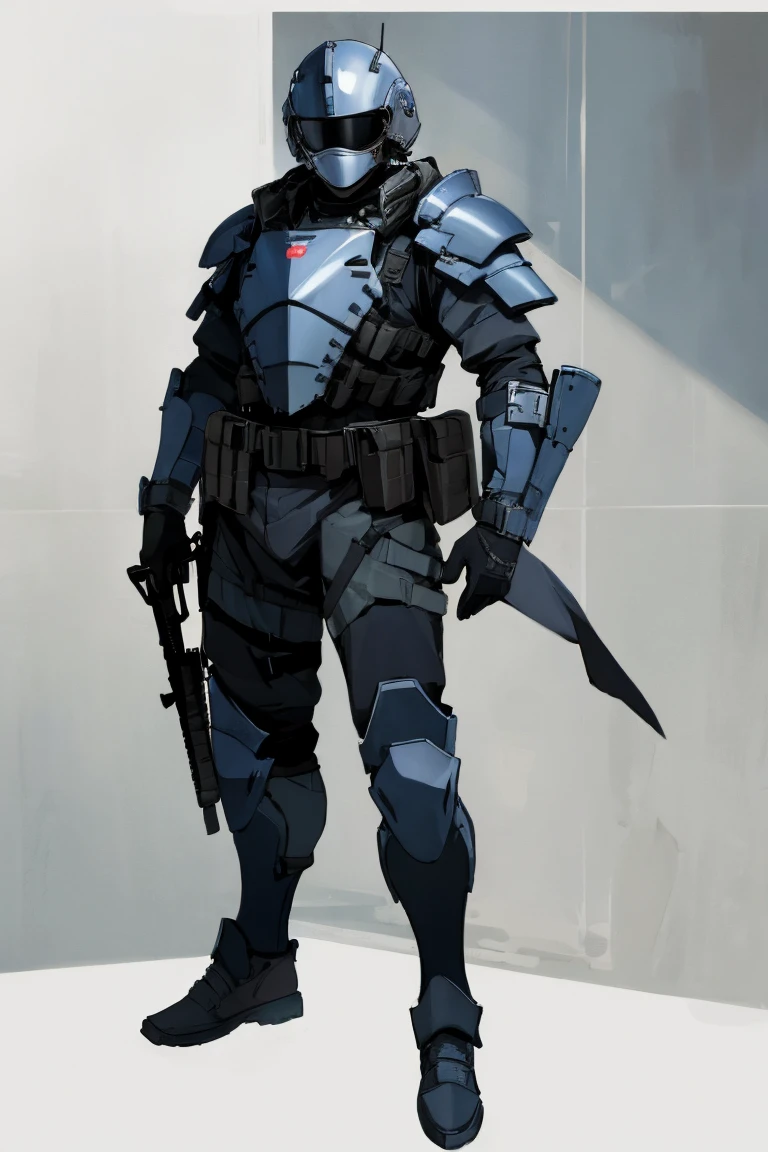 ((highest quality)), ((masterpiece)), (be familiar with),Body Armor,gun,Helmet,male,special forces,military
