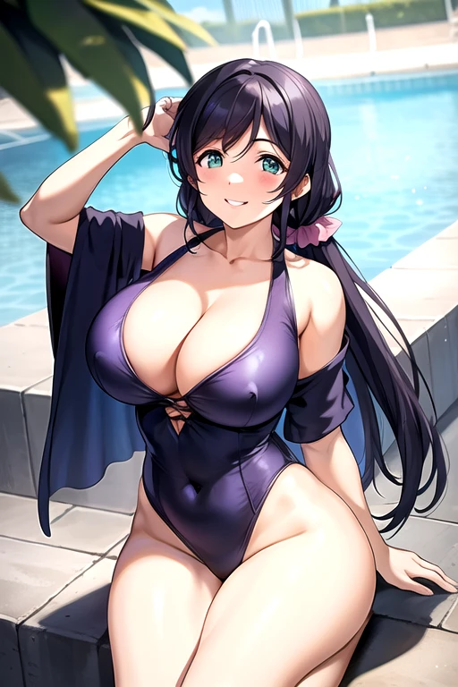 (masterpiece), ((highest quality)), ((alone, One girl)), sakura matou, ((Purple hue and elegant curls in long hair)), Captivating deep purple eyes, ((A voluptuous figure with ample curves and a full bust)), High resolution, Optimal Lighting, Detailed illustrations, ((Blushing modestly、put on a modest smile)), ((Her cleavage is exposed in a tight pink kimono)), Realistic, Vibrant colors, Fine shading features of the face, Full body portrait, Young people, ((Expressing calm and serenity)),Big nipples,thick nipples,erection of nipple,pepperoni nipple,nsfw