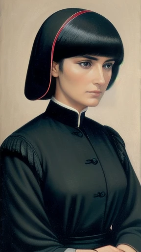 Sassoon woman focusing on the face.