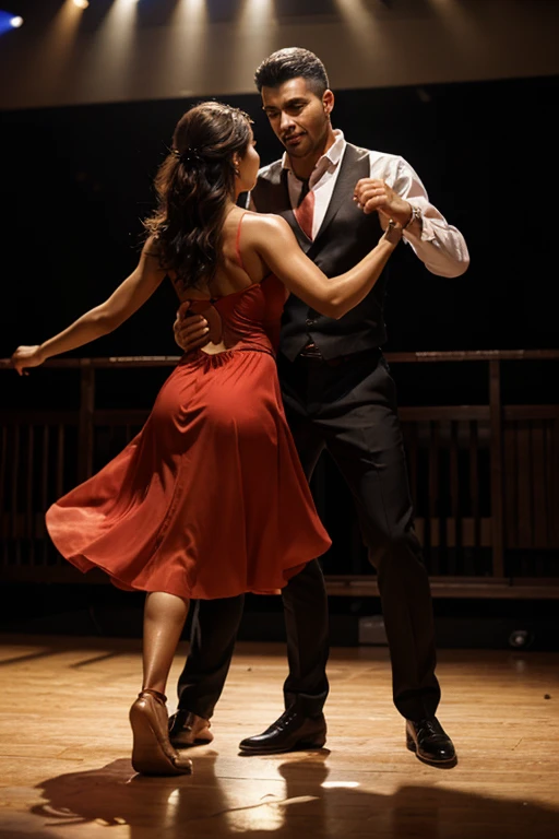 image where man and woman are dancing salsa shock