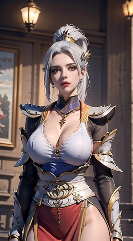 Ultra-realistic 8k CG, flawless, Clean, masterpiece, professional artwork, famous artwork, movie lighting, cinematicbloom, Perfect face, Pretty face, fantasy, dreamlike, Unreal Engine 5, Science fiction, Bandeau, Normal size, lace, lace trim, lace-trimmed legwear, luxurious, jewelry, diamond, Kaneko, pearls, gem, Blue gem, Red gem, Cui, Complexity of details, Exquisite pattern, charming, of, of, of, enchanting, hair accessories, necklace, earrings, bracelet, armlets,halo,autumn. ((,1 girl, View,Best of quality,)) ,((((,1 girl, Unique, Huge of fake:1.5, Goddess red dress, Half body, looking at the audience, permanent)))),black transparent