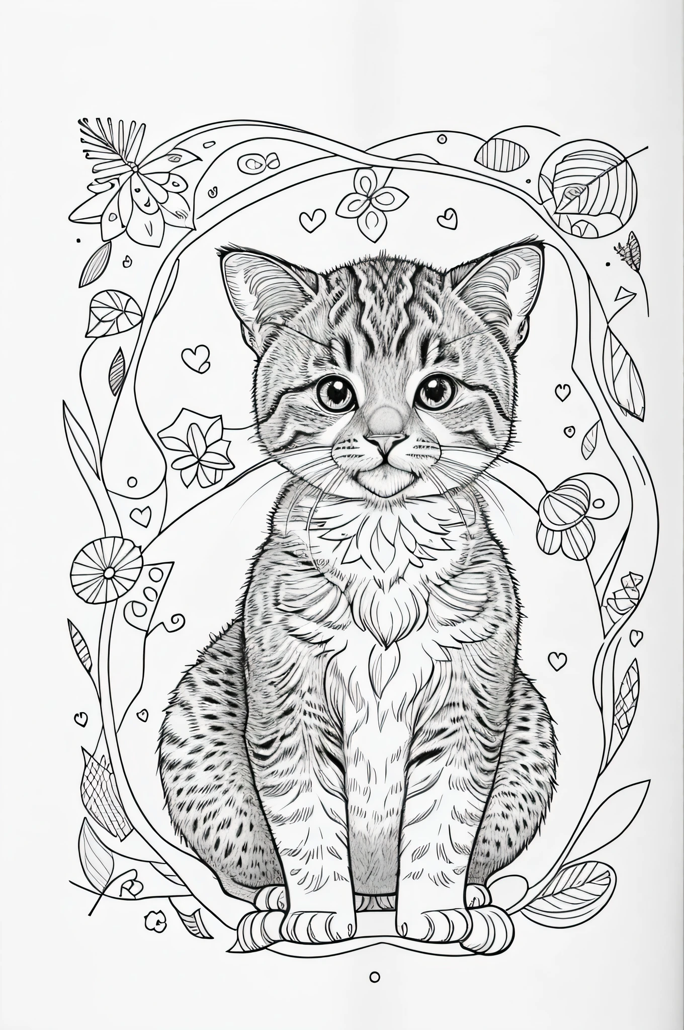 Create a line art coloring book featuring adorable baby animals from various habitats around the world, with full-page illustrations designed to be cute and engaging.
