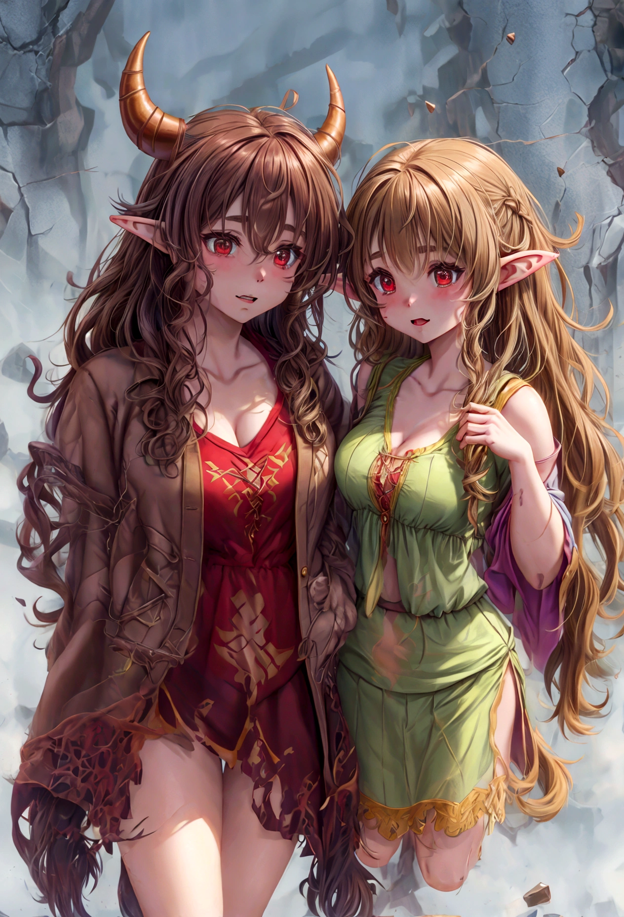 hairy minotaur, breeding, mating, [(((young))), goblin girl[, ((size gap))