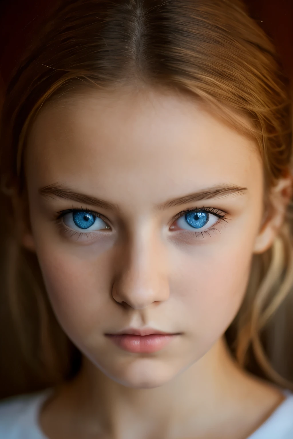 Uneasy look, unsettling, sad look, russian girl, , blonde, blue eyes, very beautiful, close up view