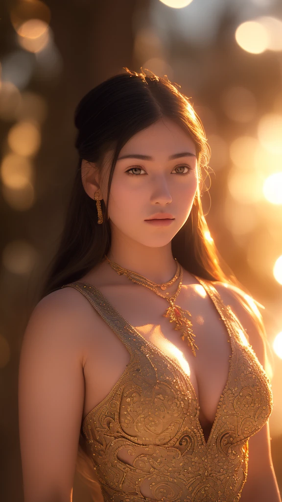 (masterpiece), (extremely intricate:1.3), (realistic), portrait of a girl, the most beautiful in the world, (medieval armor), metal reflections, upper body, outdoors, intense sunlight, far away castle, professional photograph of a stunning woman detailed, sharp focus, dramatic, award winning, cinematic lighting, octane render unreal engine, volumetrics dtx, (film grain, blurry background, blurry foreground, bokeh, depth of field, sunset, motion blur:1.3), chainmail