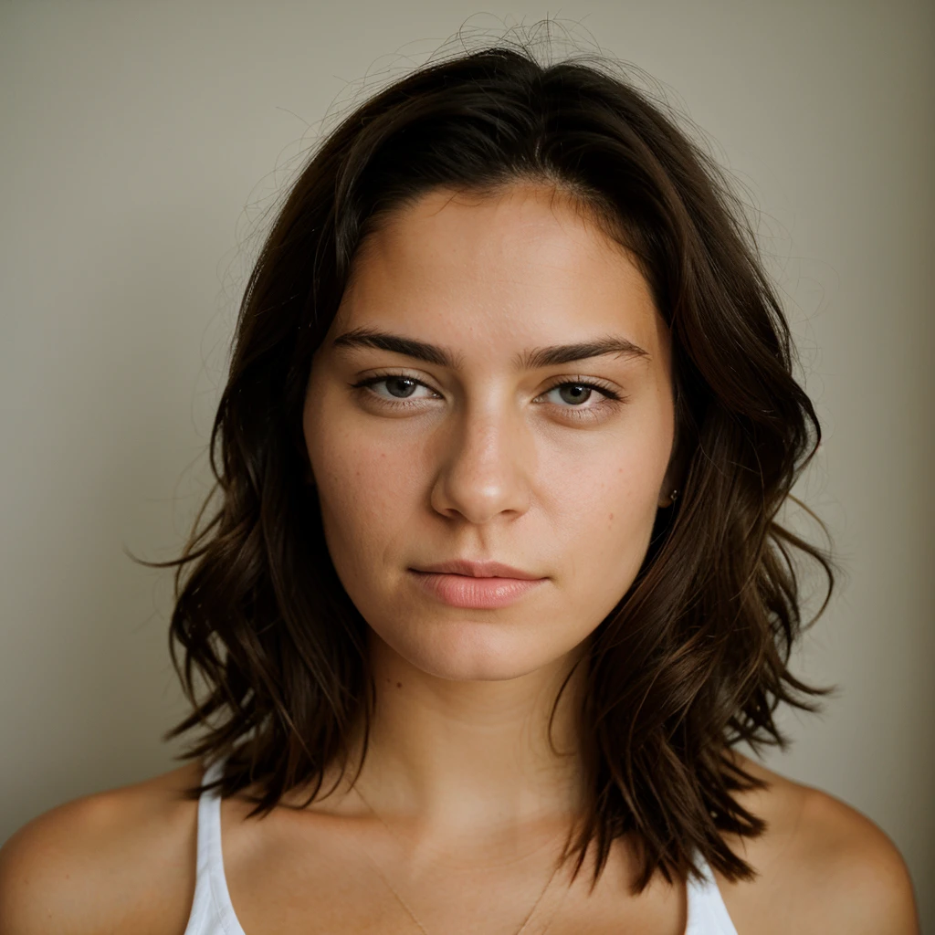 Photo brute, une photo de portrait d'une femme vêtue d' haut du corps, nuit, jardin , (highly detailed skin: 1.2), 8K UHD, DSLR, soft lighting, High quality, grain de film, Fujifilm XT3