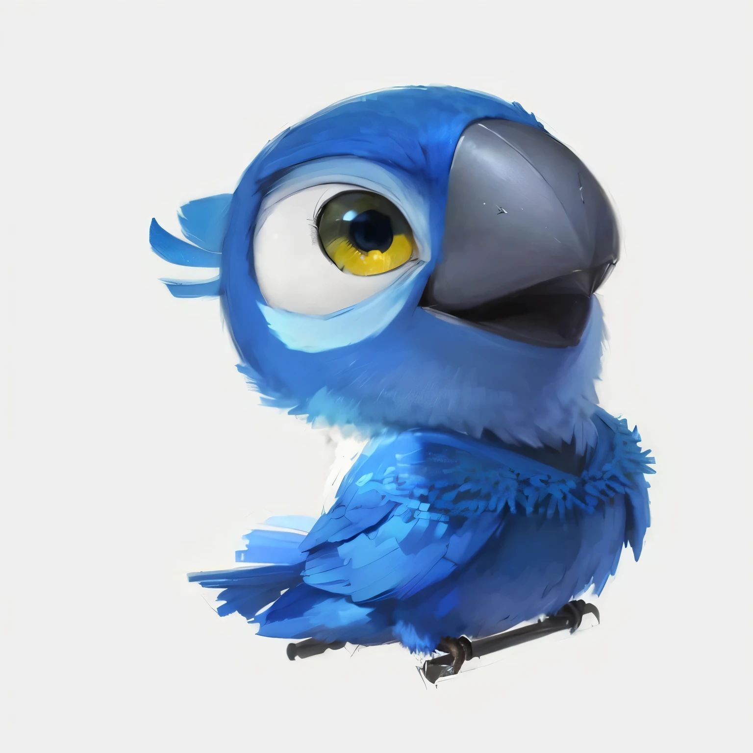 a close up of a Bluebird with a big eye, arara azul, lindo personaje de pixar, birb, depicted como un personaje de pixar, como un personaje de pixar, pixar lindo character design, personaje ideal de pixar, Bluebird, pixar lindo, parrot, bluey, In the style of the Croods movie, hoja de anato finn. pixar, anthropomorphic bird