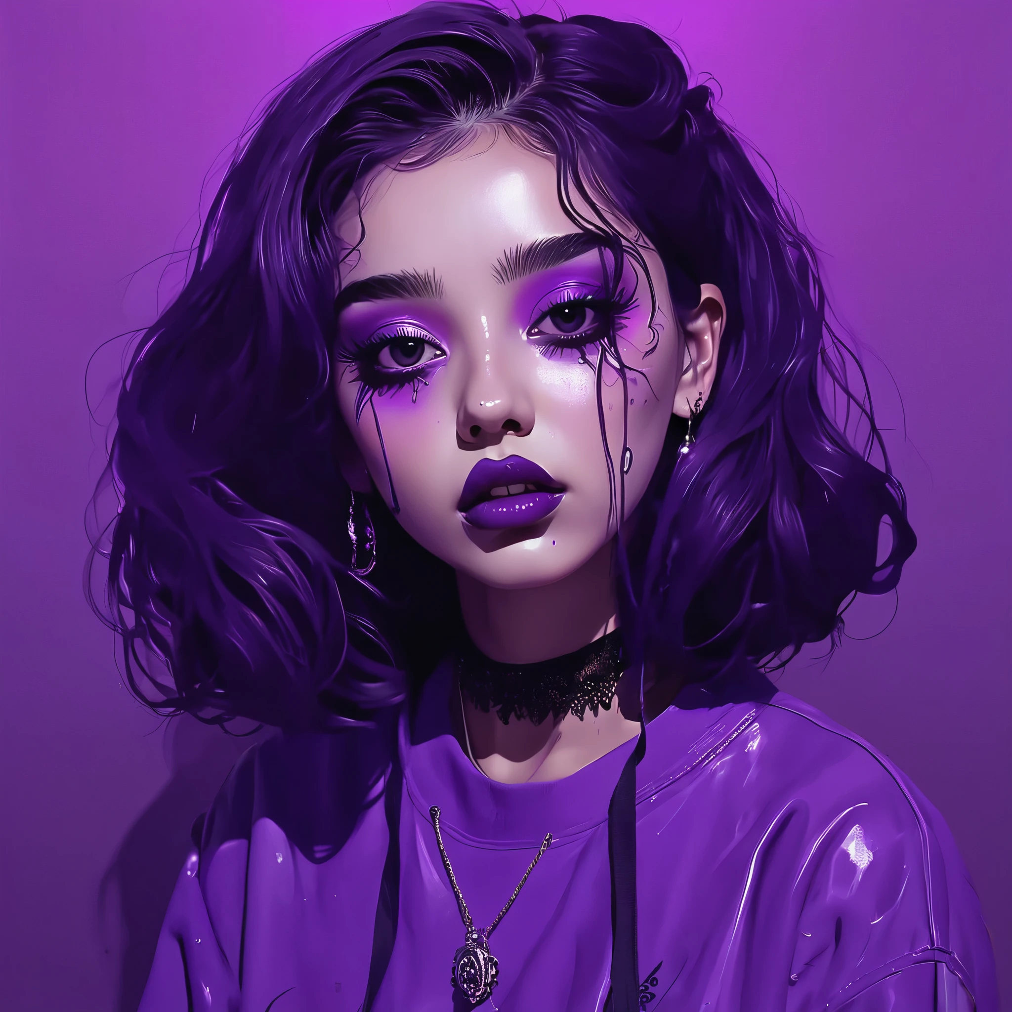 Laeraje in horror purple aesthetic art style art style Cute