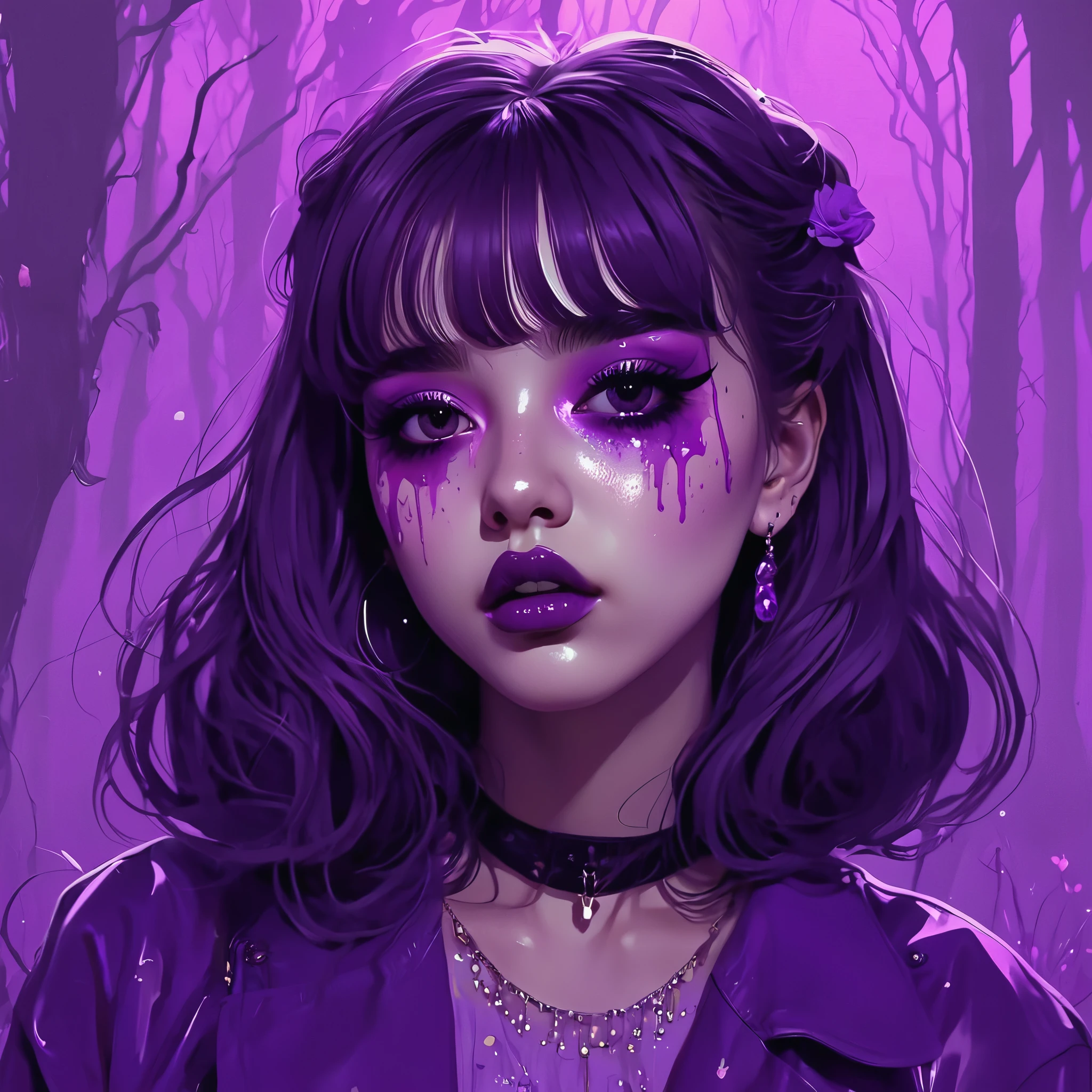 Laeraje in horror purple aesthetic art style art style Cute