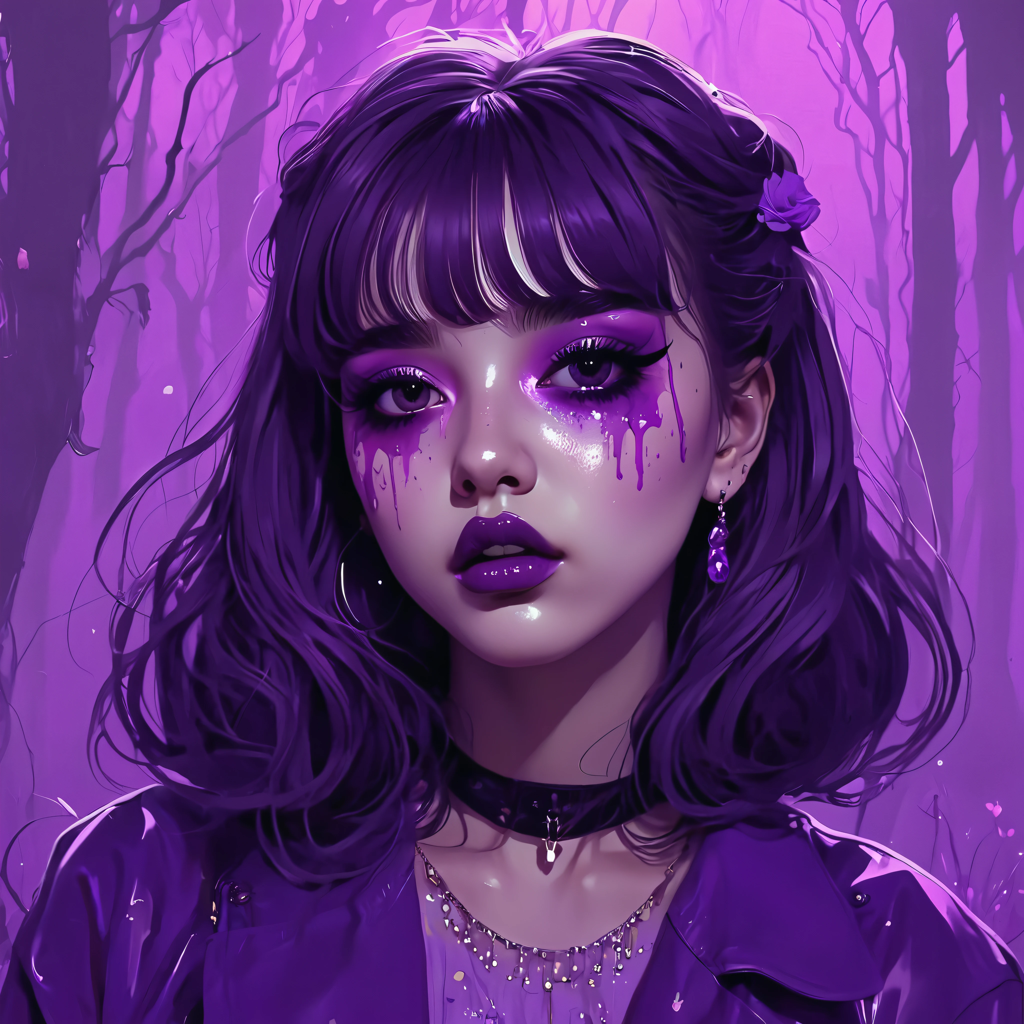 Laeraje in horror purple aesthetic art style art style Cute