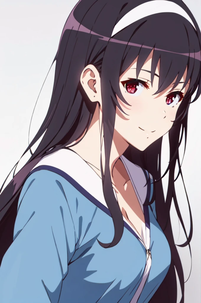 alone, One girl, View Viewer, 2D, anime, anime coloring, Upper Body, (Simple Background, White background:1.3),  utaha kasumigaoka, , smile