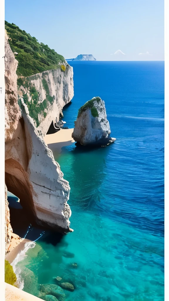 there is a man that is standing in the water near a rock, by Alexis Grimou, by Alexander Deyneka, massive arch, capri coast, gorgeous background, by Alexander Kucharsky, the photo was taken from a boat, breathtaking shot, instagram photo amazing view, by Matteo Pérez, by Giorgio Cavallon