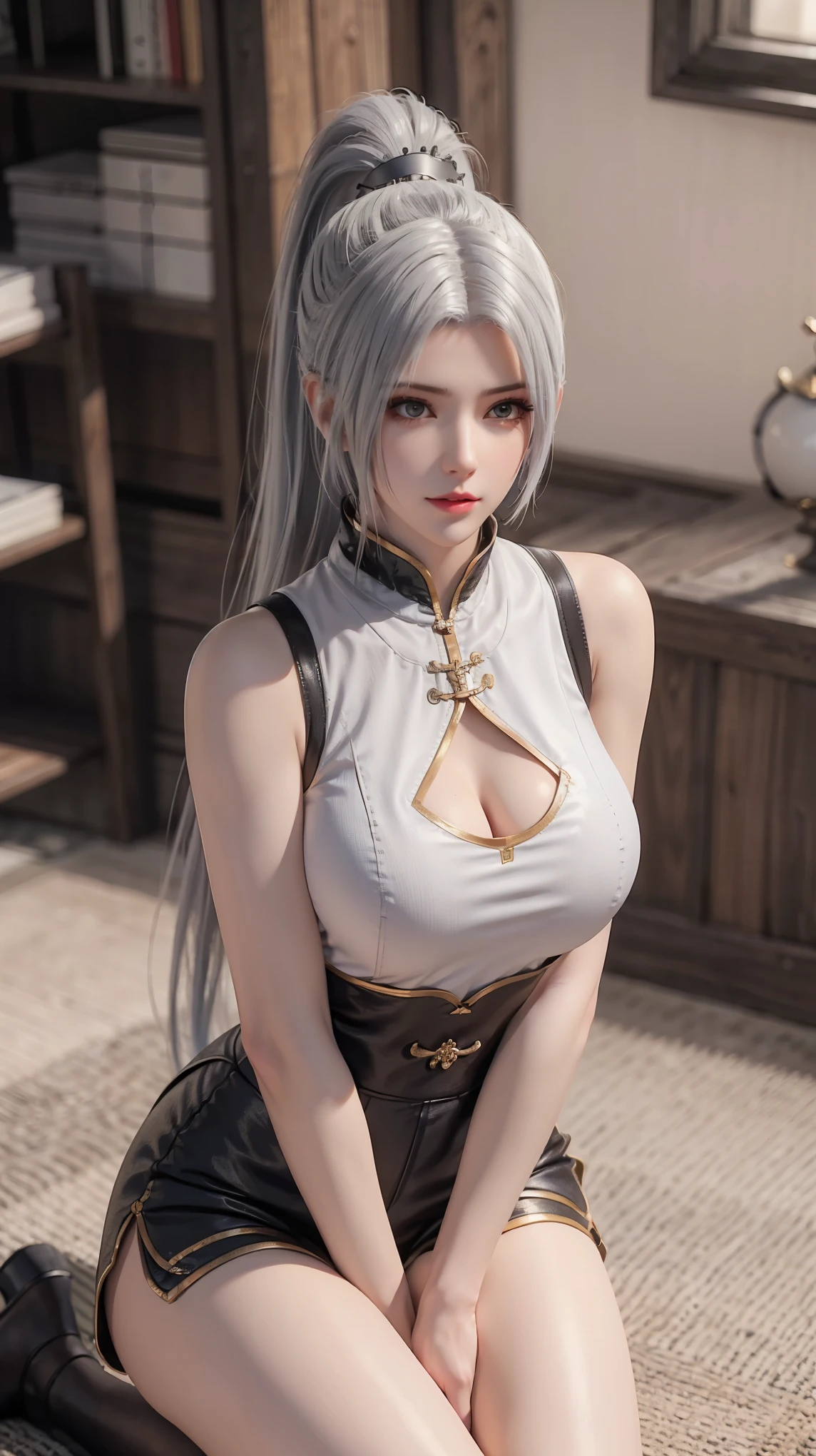 ((masterpiece, best quality)), Delicate face, Character Design Sheet,wholehearted love, Rich in details, Multiple poses and expressions, Very detailed, depth, Many parts,beautiful girl,Light,发Light,Red and Gold,Phoenix decoration,gauze,Lace,Lace连裤袜,High heels and a white hair、Close-up of miss wearing white mask, Beautiful character painting, guweiz, Gurwitz-style artwork, White-haired god, author:Yang Jie, Epic and beautiful character art, Stunning character art, author:Fan Qi, by Wuzhun Shifan, pixiv Art Street Guviz, Single ponytail, insult, High Ponytail, Tall and big, Long legs, (sleeveless lace shirt), (shorts), (Striped )), ((Striped )), Walk, elegant, dignified, miss, Beautiful curves, sweet smile, Strong sense of detail and layering, color丰富绚丽, Has a unique texture, rich and colorful, color, vivid, Design Art, 16K, Super detailed, {{illustration}}, {Extremely refined}, {Exquisite surface treatment}, Super detailed, Delicate and shining eyes, {{Light}}, 极致Light效果, Model: realism, CFG size: 12, Laura: Bright texture (1.35), high quality, masterpiece, Exquisite facial features, Delicate hair depiction, Detailed depiction of the eyes, masterpiece, best quality, Light線追蹤, Extremely detailed CG unified 8k wallpaper, masterpiece, best quality, (1 girl), 完美miss身材, (((Skinny white T-shirt))), beautiful eyes, (Delicate face), short black hair, Tie your hair up, Light blue hairpin, Black silk frame glasses, in class, (White skin), (Optimal Lighting), (Super intricate details), 4k unity, (Super detailed CG), Showing off her white legs, , Hot Pants, shorts,性感Long legs, Thin waist, Sweat flows down my waist, Showing belly, Extremely detailed depiction, Pink Hair, Asymmetrical bangs, Transparent clothes, Hands on thighs, 把目Light移開, 8k resolution, Raise an eyebrow, shiny hair, Flower head, Wristbands, bandage,Leather sexy pose, simple grey background, Crawl to the audience, kitten pose, On all fours,nude,National Foundation,underwear,(masterpiece, best quality:1.4), (Modern), 1 girl, solitary, leave, SFW, Great girlfriend, (Permanent installation:1.1), Dynamic poses, (Tight yoga pants, Dark gray yoga pants:1.4),Long blond hair, Sweep bangs, Heart-Shaped Face, elegant面容, Pretty Face, The face is rich in detail, Extremely delicate skin, skin pores, Subsurface scattering, (Detailed blue eyes), actual pupils, Large Breasts, Smile full of love, looking at the audience, Full flush, Full lips, City Streets, 阳Light, Wind, Detailed background, Depth of Field, Atmospheric perspective, Volumetric Lighting, Be focused, ridiculous, actual proportions, Good anatomy, (actual, hyperactual:1.4), 16k high dynamic range,