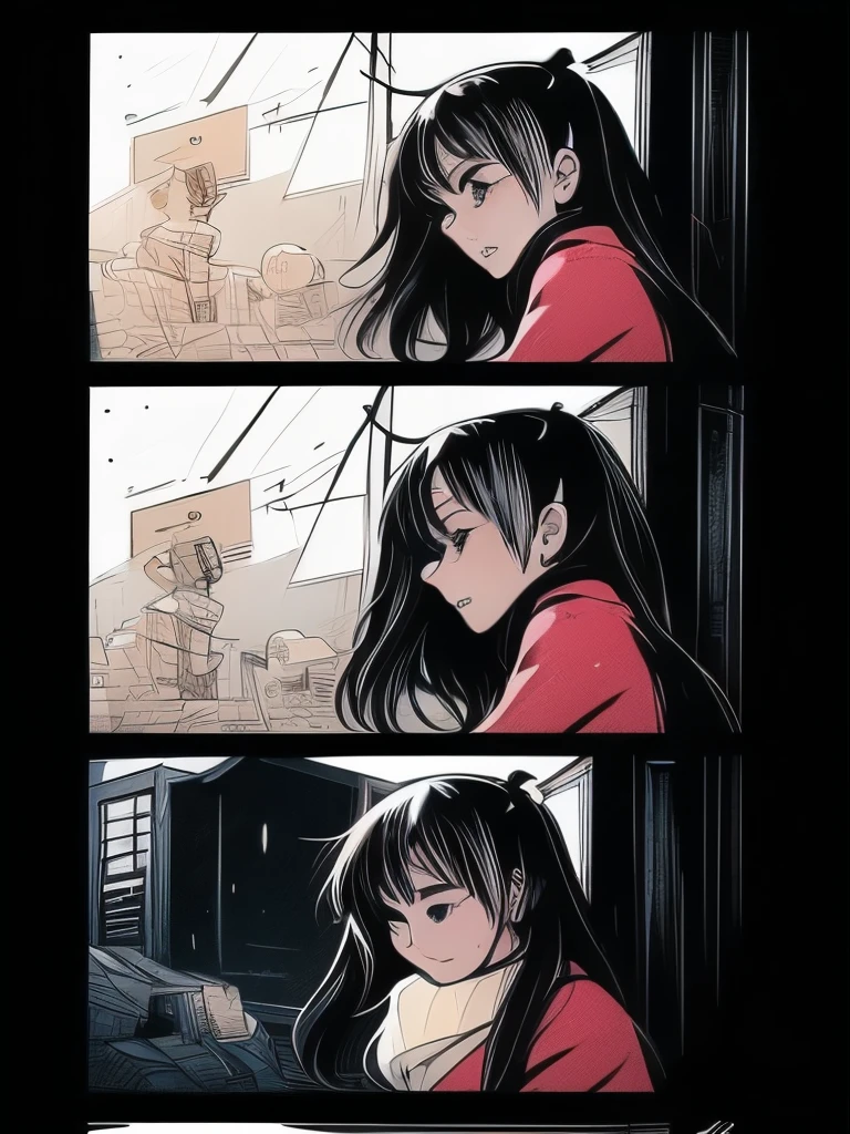 Comic storyboard:1.8, Comic strip, comic layouts, loving manga storyboard, story of loving couples, anime emoji themed pack, hyperHD, Japanese anime manga style, red background dark sky, 24K UHD.