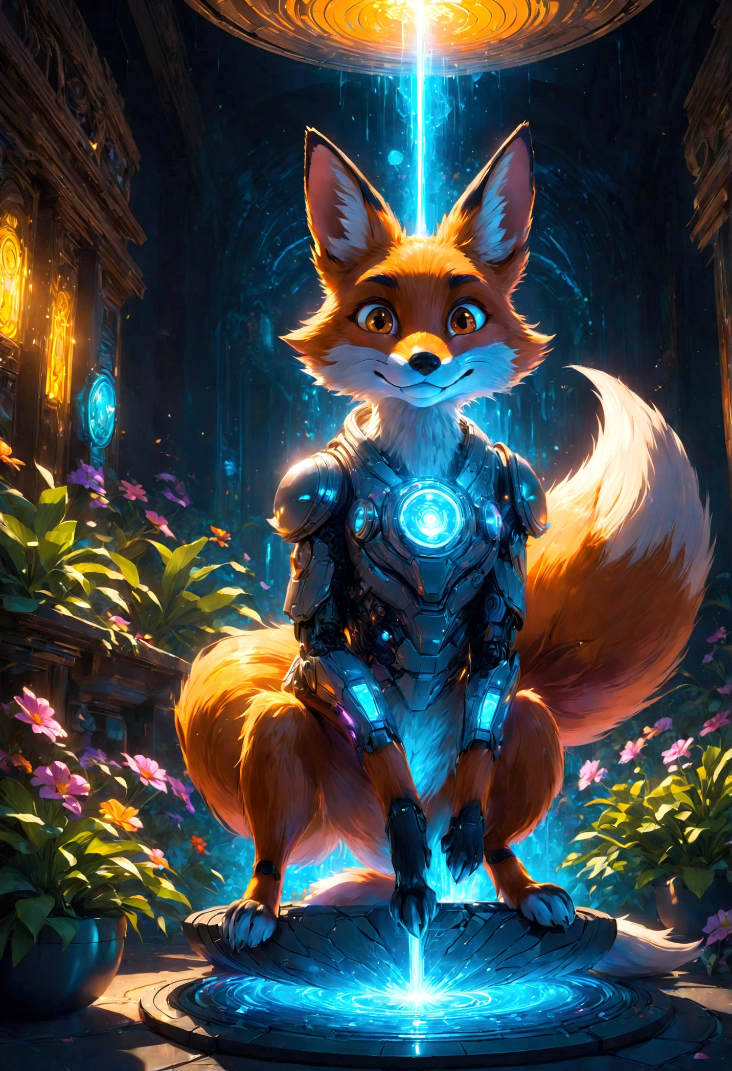 a fox, solo, "Zootopia", dramatic composition, cinematic dynamic action scene, vibrant colors, cinematic lighting, dramatic lighting, best quality, masterpiece, very aesthetic, perfect composition, intricate details, ultra-detailed