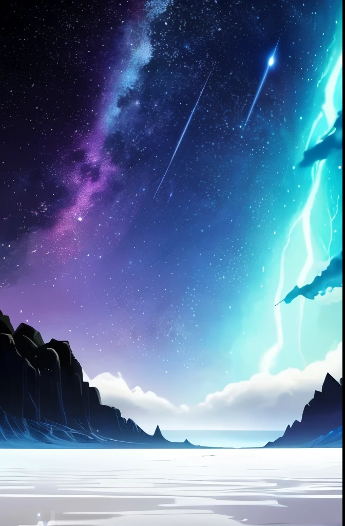 a painting of a night sky with clouds and stars, concept art by Christopher Balaskas, trending on cgsociety, space art, nebula clouds, nebula sky, space clouds, beautiful night sky, dramatic nebula sky, cosmic sky, interstellar stormy bright sky, dramatic night sky, night clouds, cosmic skies, epic clouds and lighting, atmospheric fantasy sky, purple nebula
