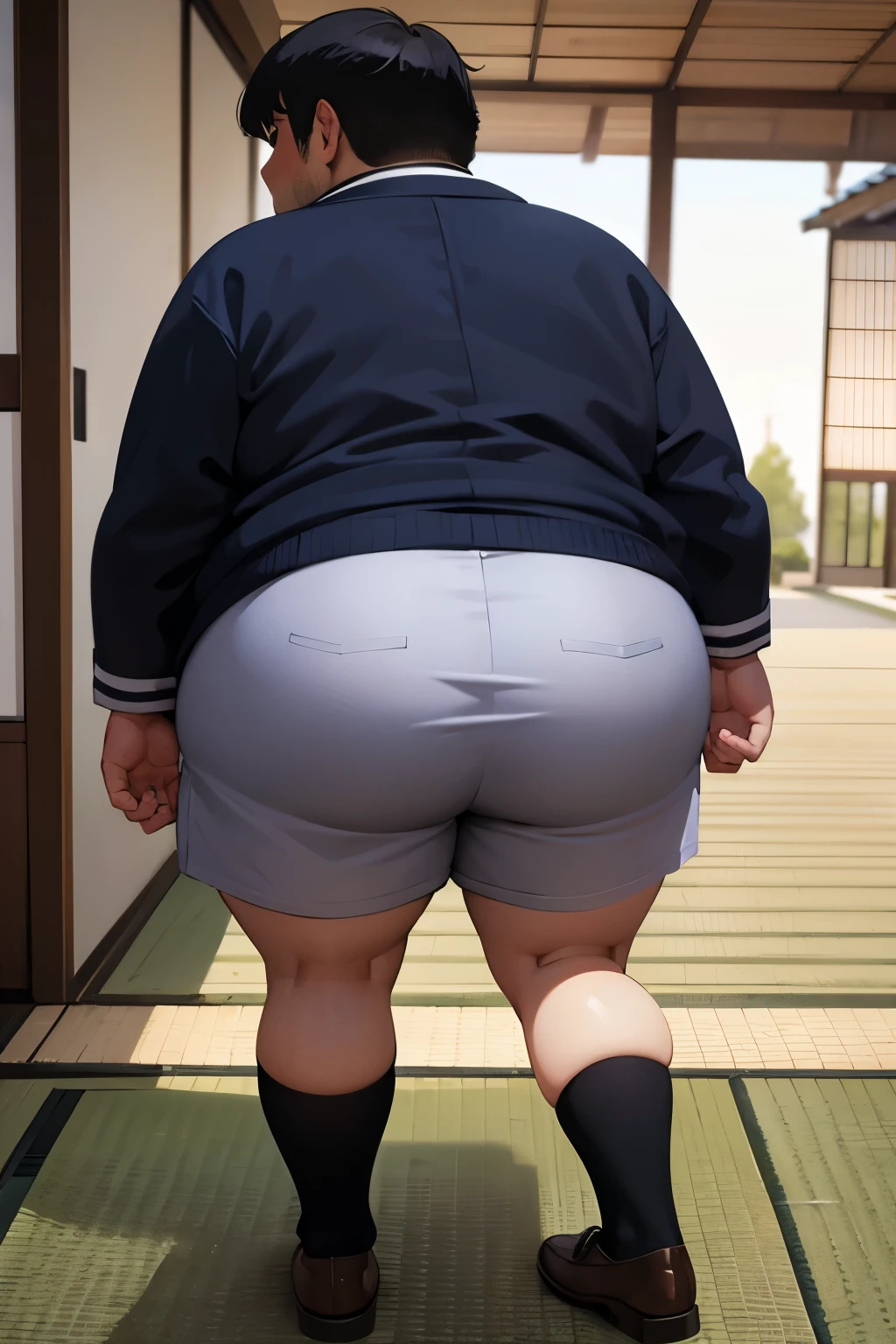 Japanese high school girl falls in love with fat middle-aged man