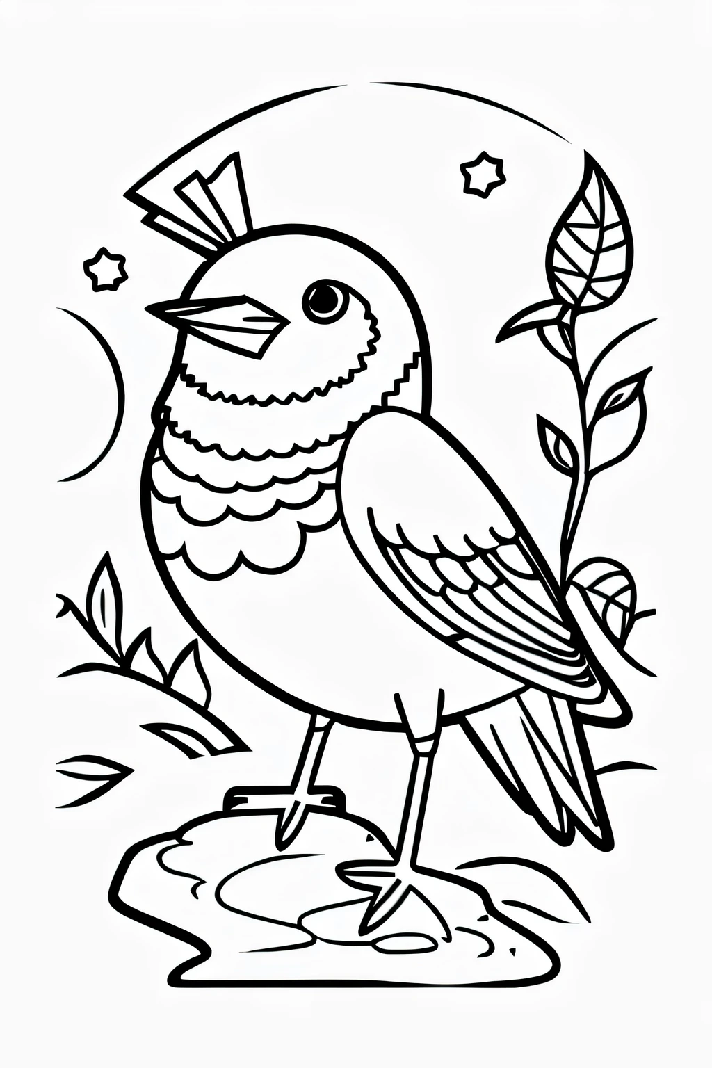 cuite bird line art coloring book