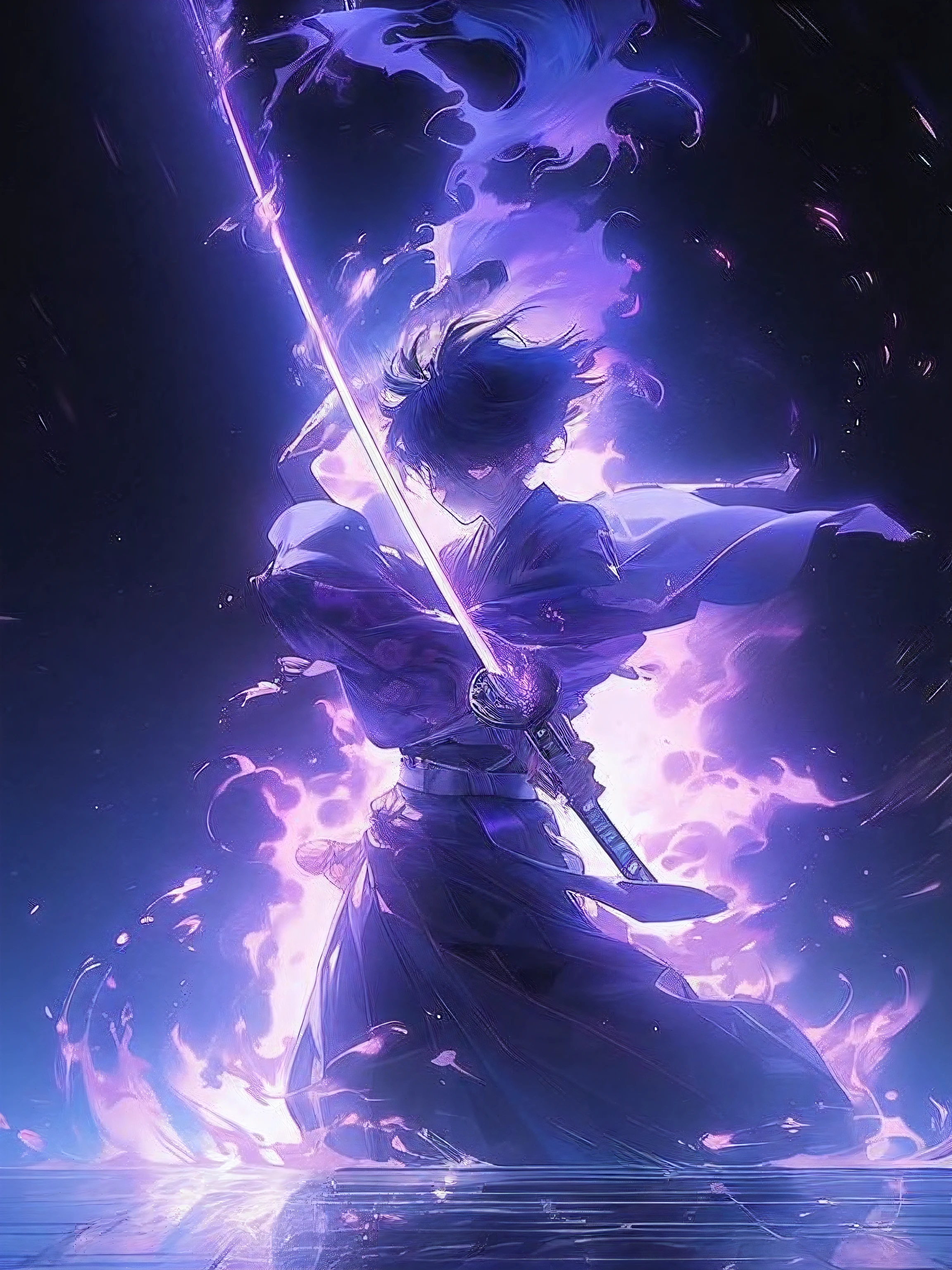 a man with a sword in his hand standing on a stage, badass anime 8 k, anime epic artwork, handsome guy in demon slayer art, 4k anime wallpaper, anime wallpaper 4k, anime wallpaper 4 k, anime wallaper, hd anime wallaper, anime art wallpaper 8 k, anime art wallpaper 4 k, anime art wallpaper 4k, 4 k manga wallpaper