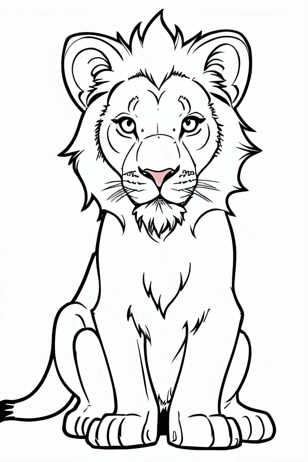 cuite lion line art coloring book