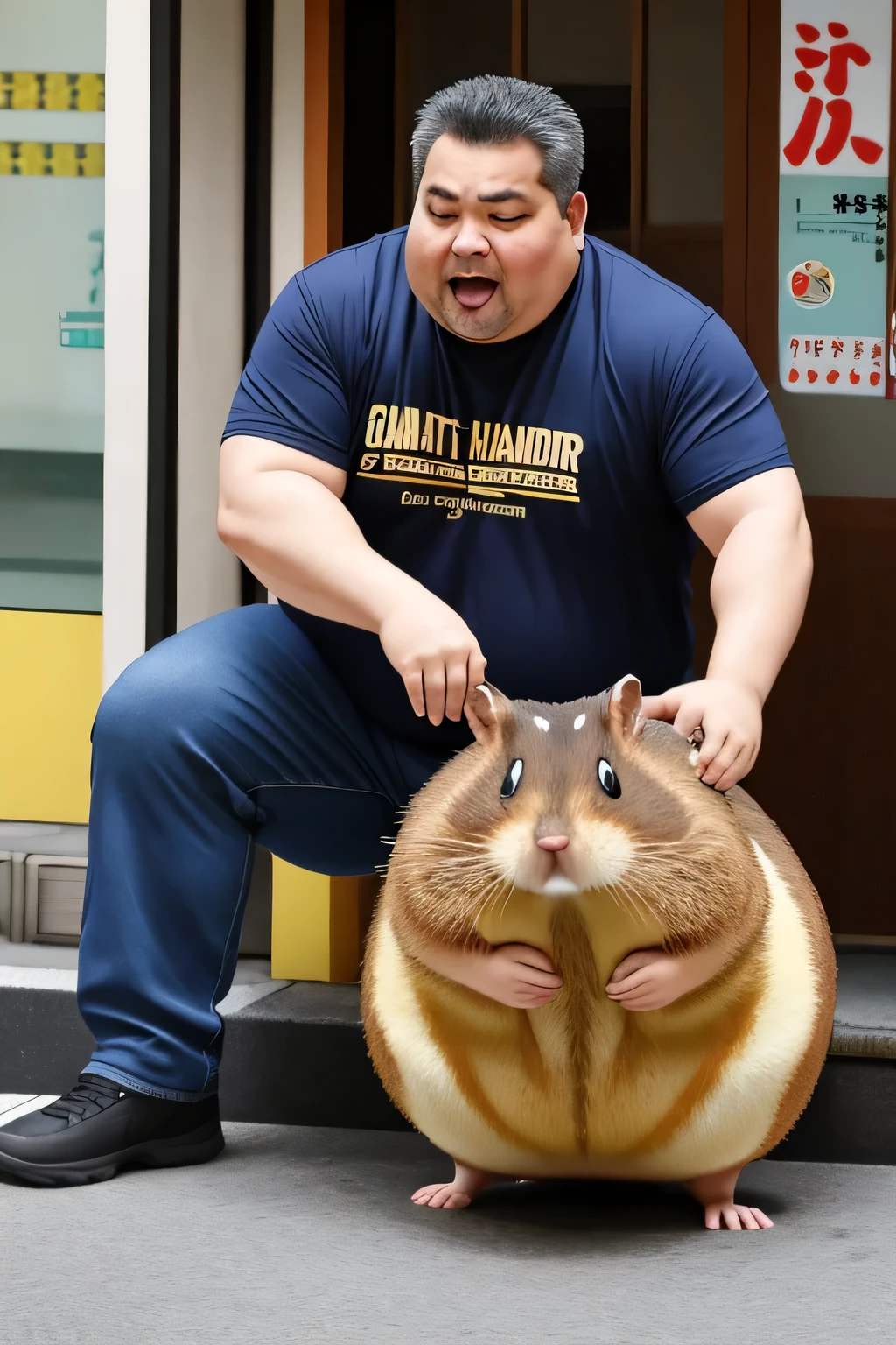 Fat Middle-Aged Man Attacked by Giant Hamster in Tokyo
