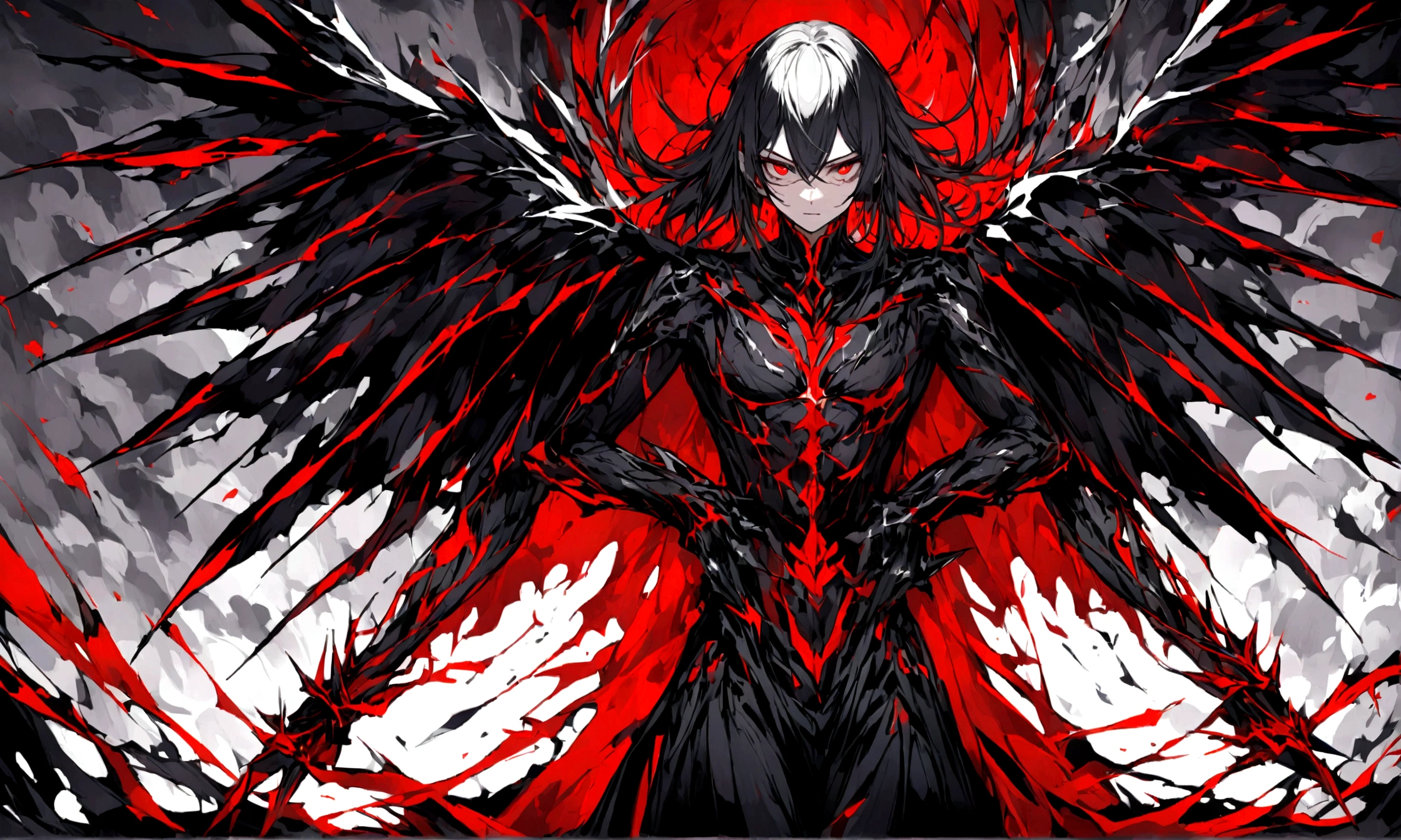 1. Kellian:
- A brave young man in his twenties.
- Tall and athletic, with stretched muscles and a fit body.
- He appears in fighter attire bearing the marks of battle and aspirations.
- Distinguished by sparkling blue eyes full of bravery and determination.
- His short black hair stands up prominently behind him, adding a touch of strength and firmness to his appearance.
2. Malevictor:
- A demonic entity with ancient malevolent powers.
- Appears in a dark and terrifying form, with delicate skin showing signs of wickedness.
- His bright red eyes gleam with danger and evil.
- Wears a mysterious outfit reflecting his dark power and ferocity.
- Distinguished by two huge black wings standing behind his back, adding a scary demonic appearance to him.