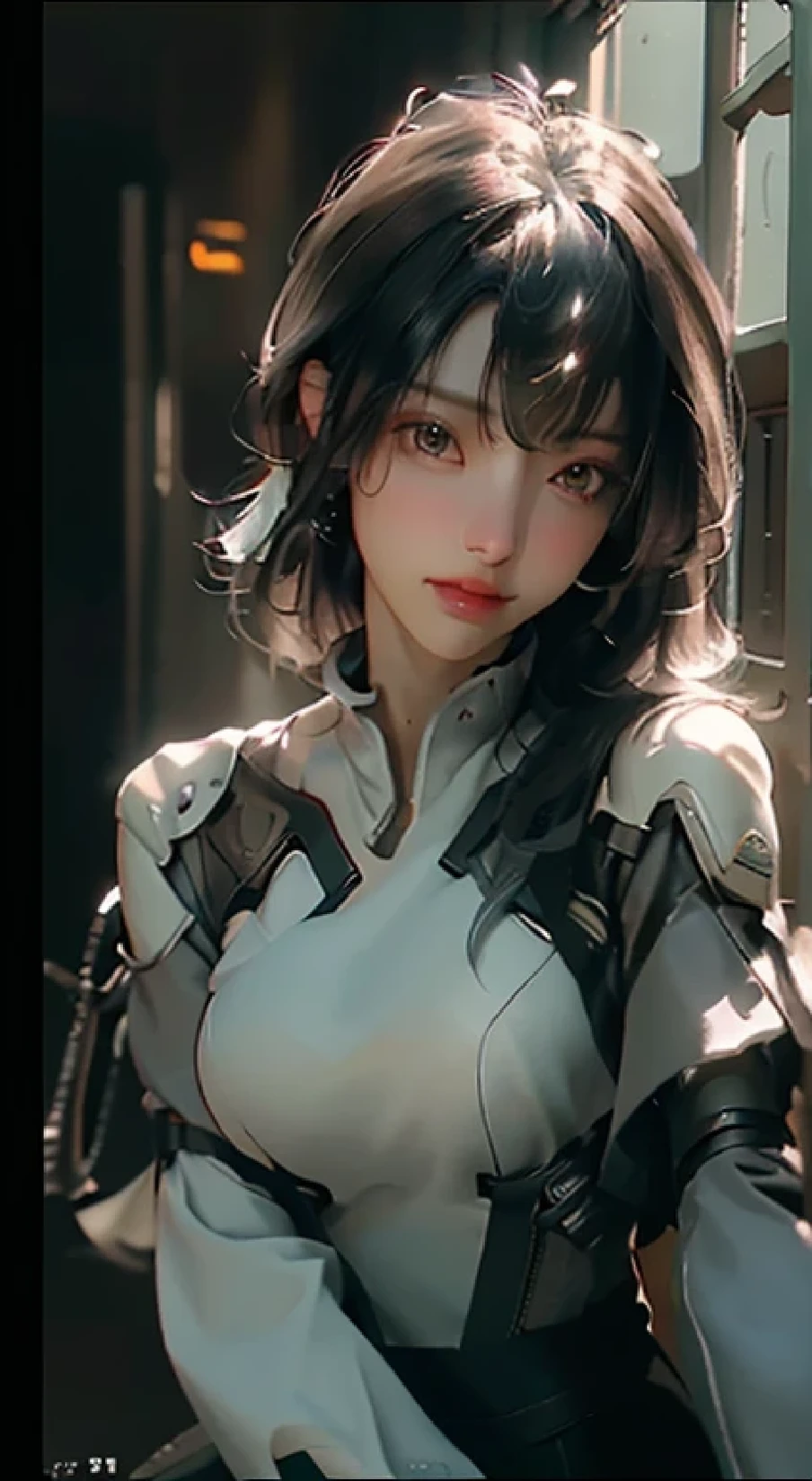 ((Best quality)), ((masterpiece)), (detailed:1.4), 3D, an image of a beautiful cyberpunk female,HDR (High Dynamic Range),Ray Tracing,NVIDIA RTX,Super-Resolution,Unreal 5,Subsurface scattering,PBR Texturing,Post-processing,Anisotropic Filtering,Depth-of-field,Maximum clarity and sharpness,Multi-layered textures,Albedo and Specular maps,Surface shading,Accurate simulation of light-material interaction,Perfect proportions,Octane Render,Two-tone lighting,Wide aperture,Low ISO,White balance,Rule of thirds,8K RAW,