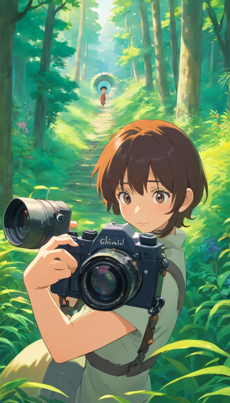 just a camera lens that is recording. No other subjects in it. No person