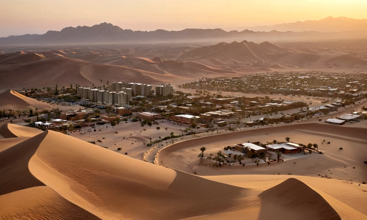 desert, city on desert, city,