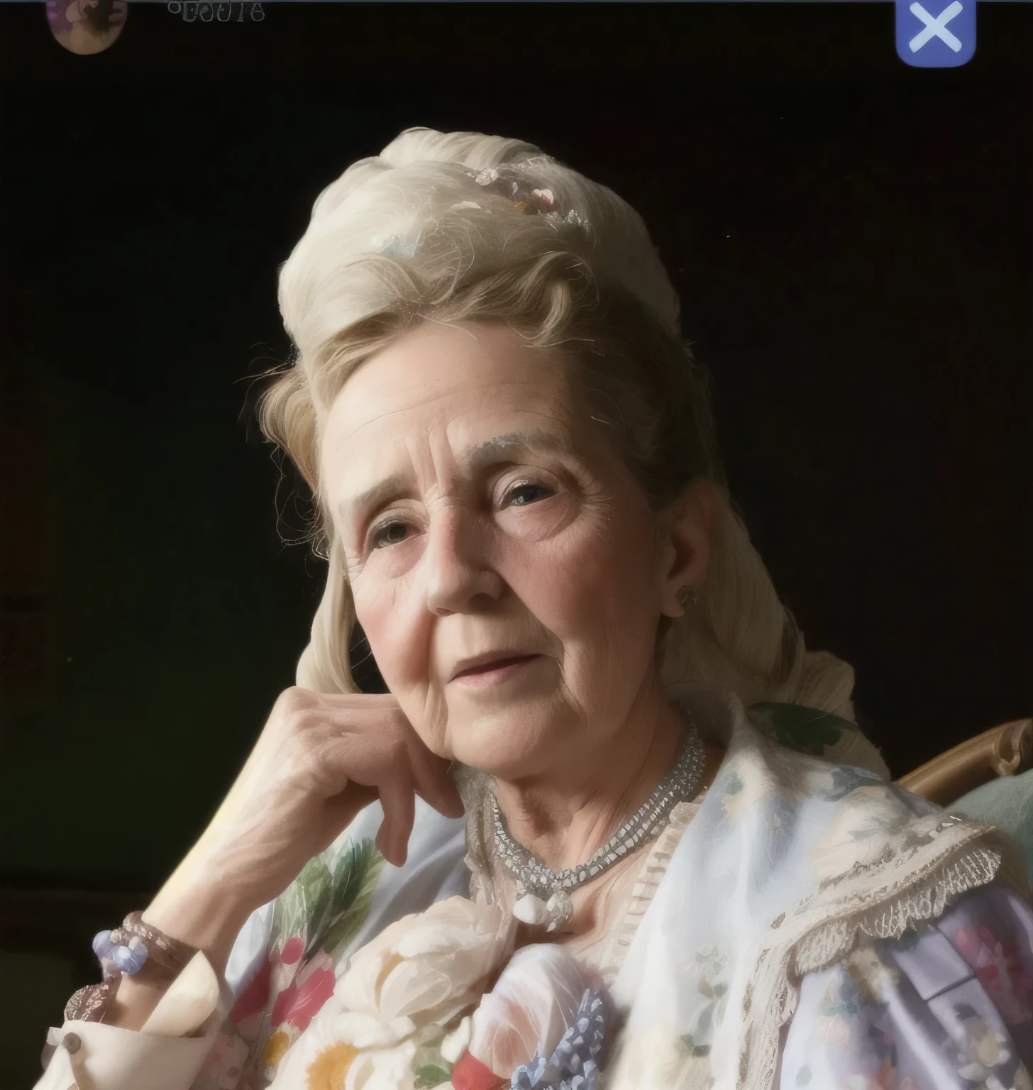 Mujer , He is 97 years old and has wrinkles on his forehead....., super old lady ,Pelo RIZADO